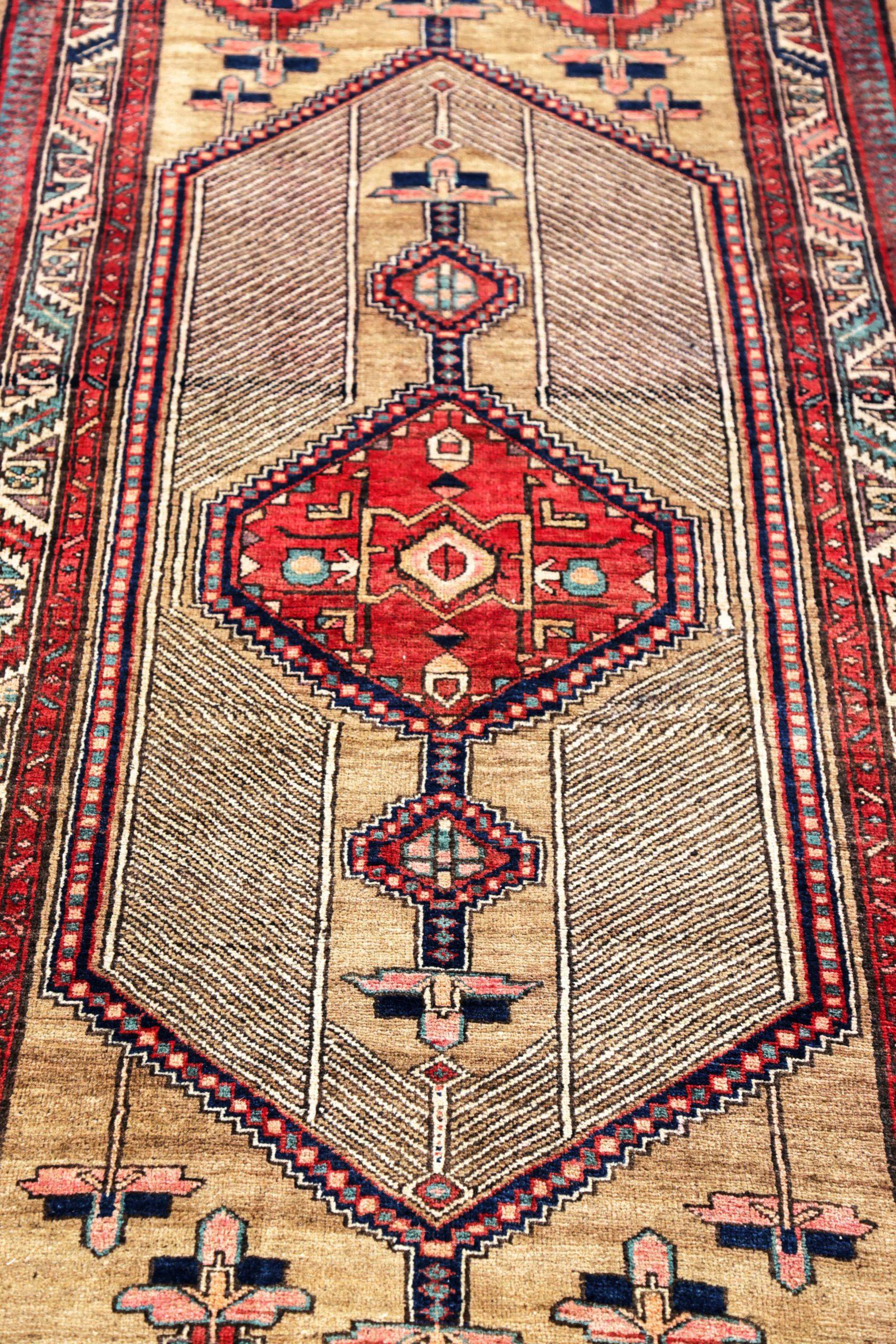 Persischer Sarab Kleiner Teppich - Wolle Elfenbein Rot Design - 91229 (Asiatisch) im Angebot