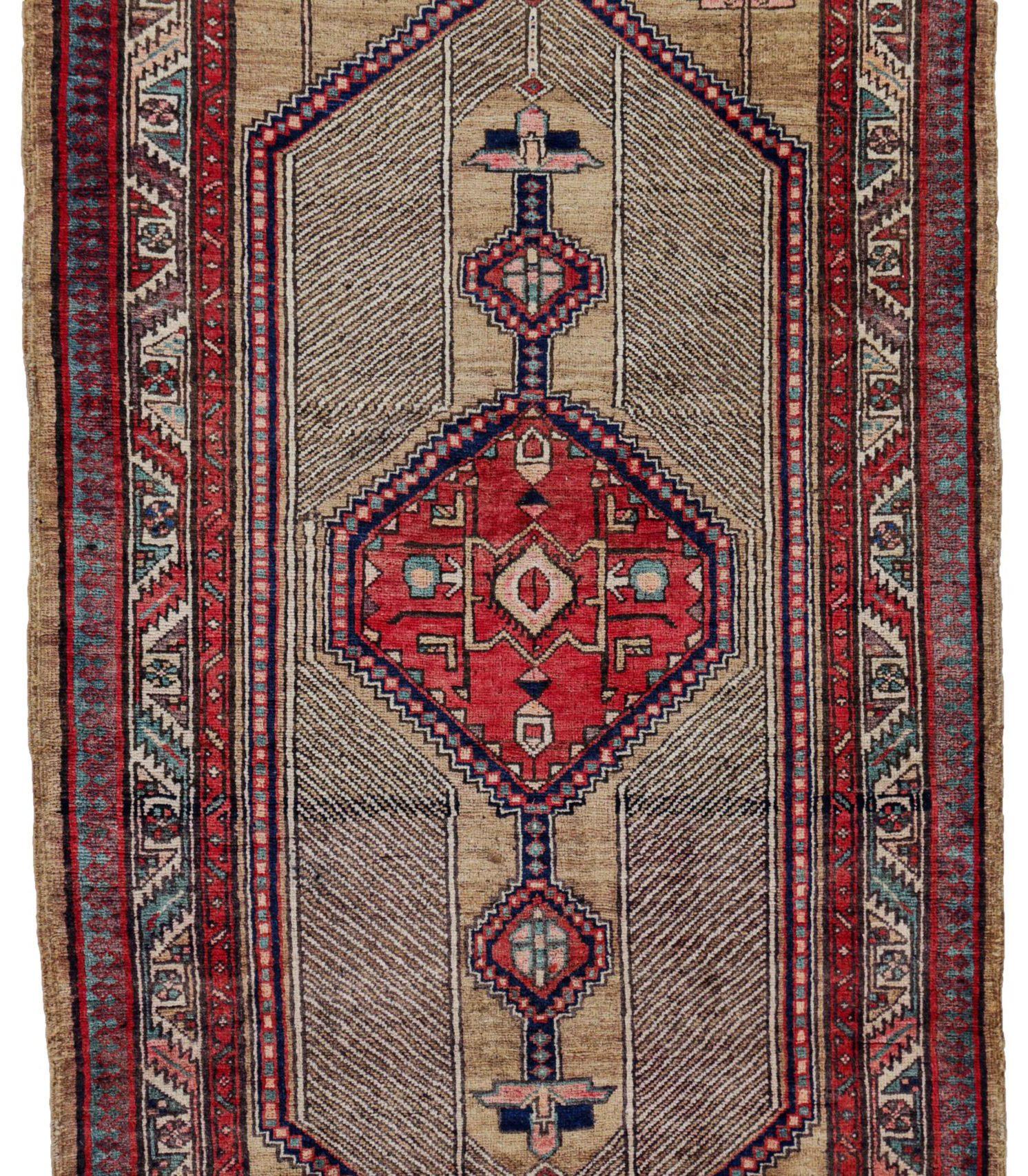 Persischer Sarab Kleiner Teppich - Wolle Elfenbein Rot Design - 91229 im Zustand „Hervorragend“ im Angebot in Dallas, TX