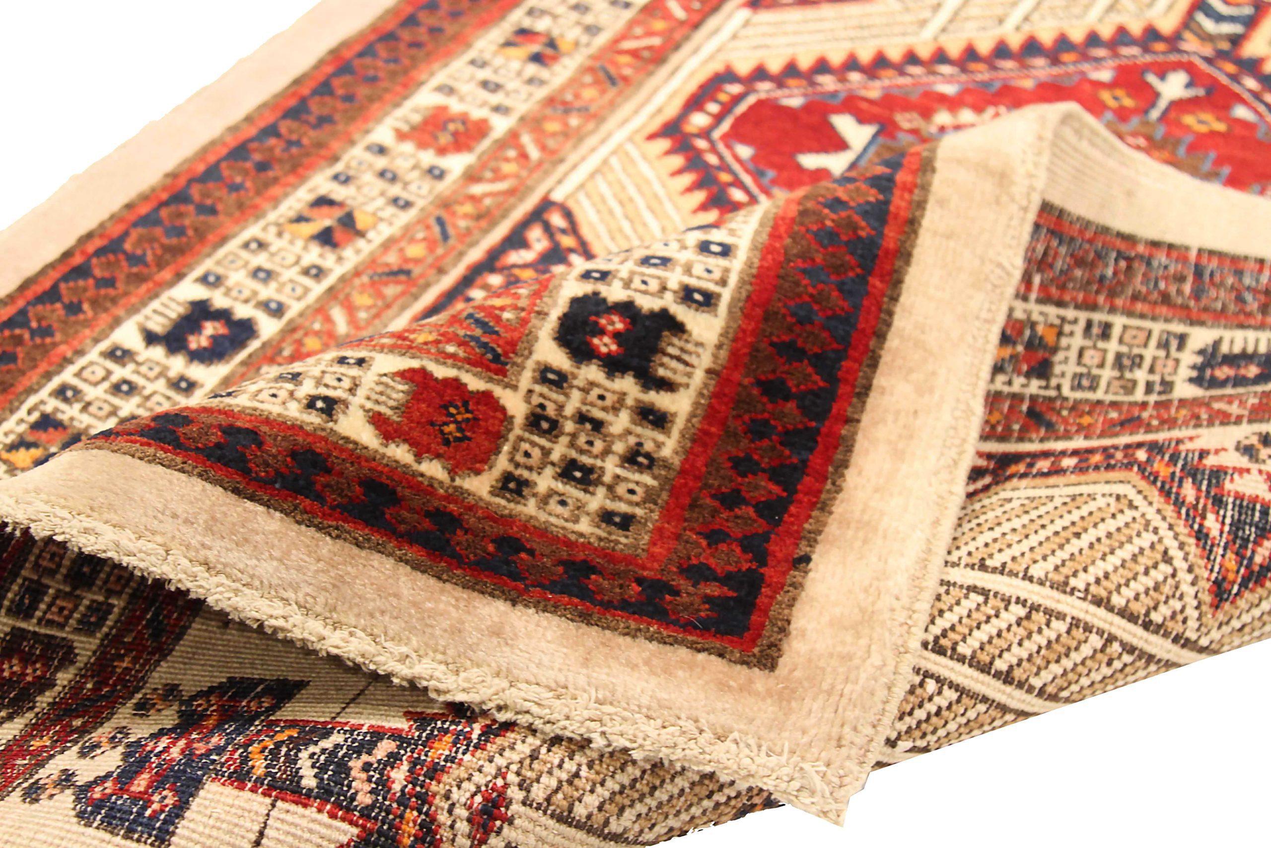 Petit tapis persan Sarab Circa 1940 - Laine Ivoire Rouge 72161 Excellent état - En vente à Dallas, TX