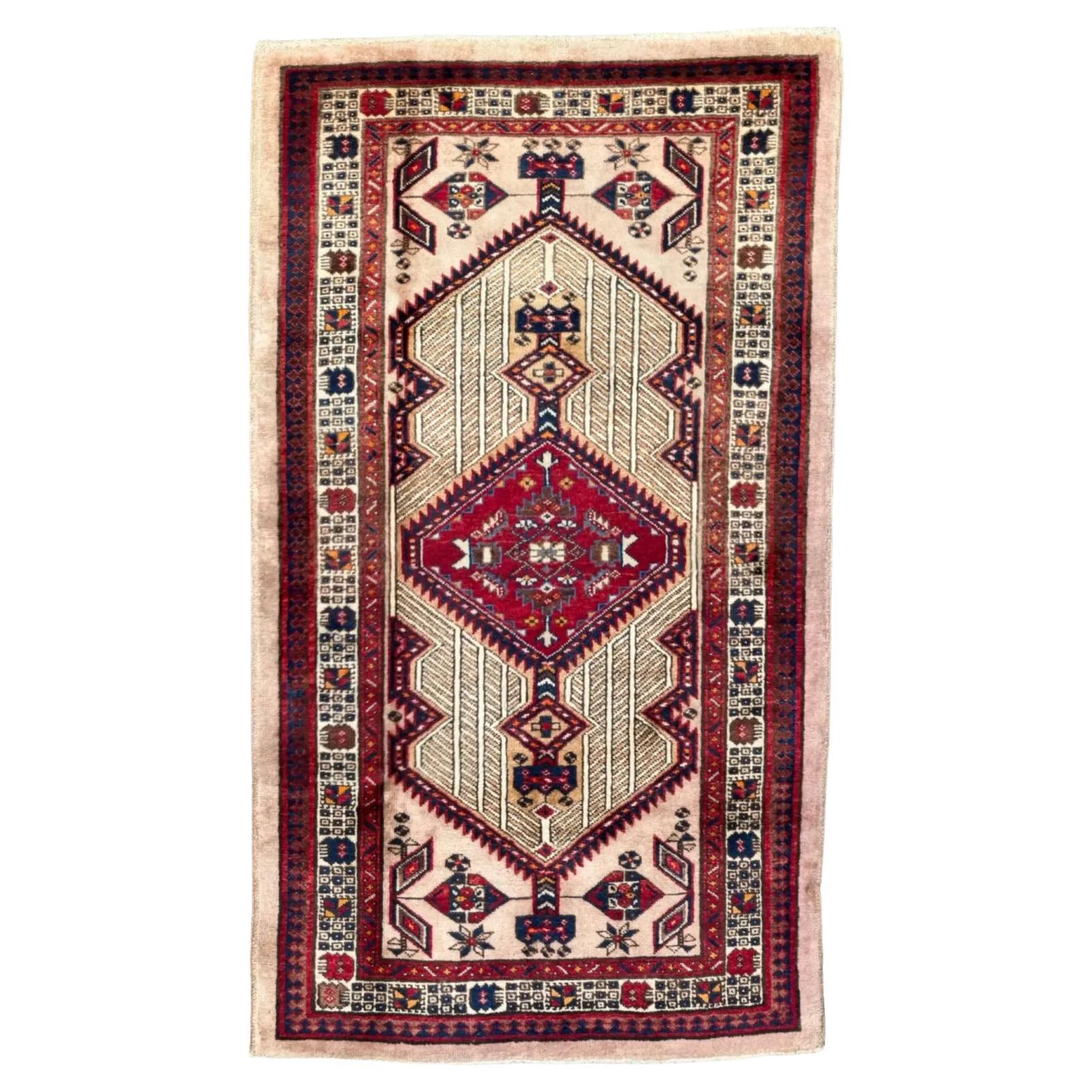 Persischer Sarab Kleiner Teppich Circa 1940 - Wolle Elfenbein Rot 72161