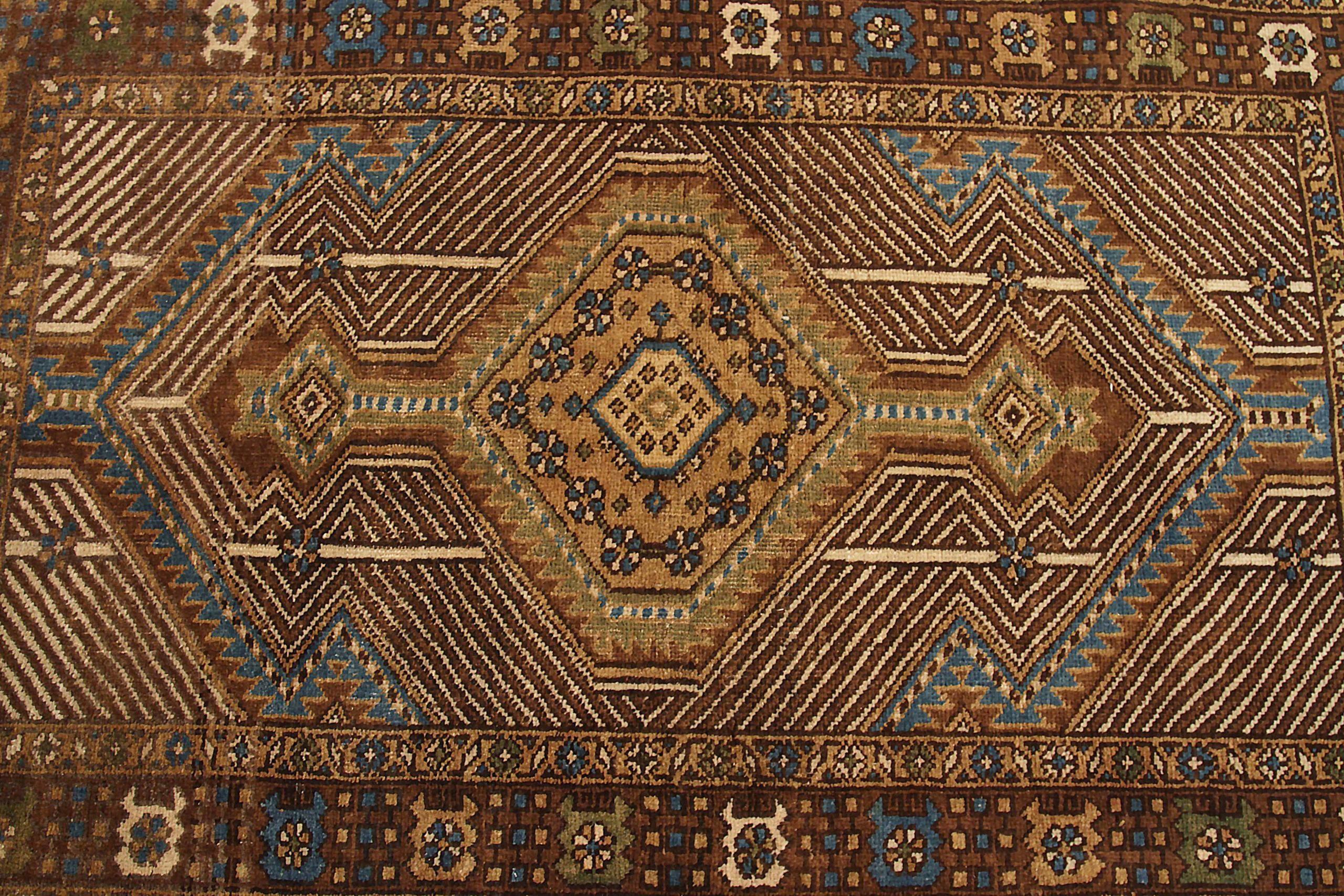 Persischer Sarab Small Teppich - Wolle Blau Braun Elfenbein Design - 88806 (20. Jahrhundert) im Angebot