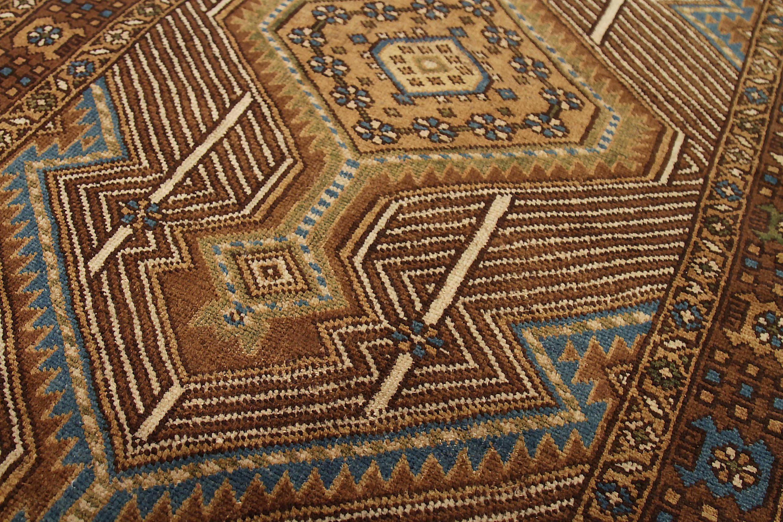 Persischer Sarab Small Teppich - Wolle Blau Braun Elfenbein Design - 88807 (Irakisch) im Angebot