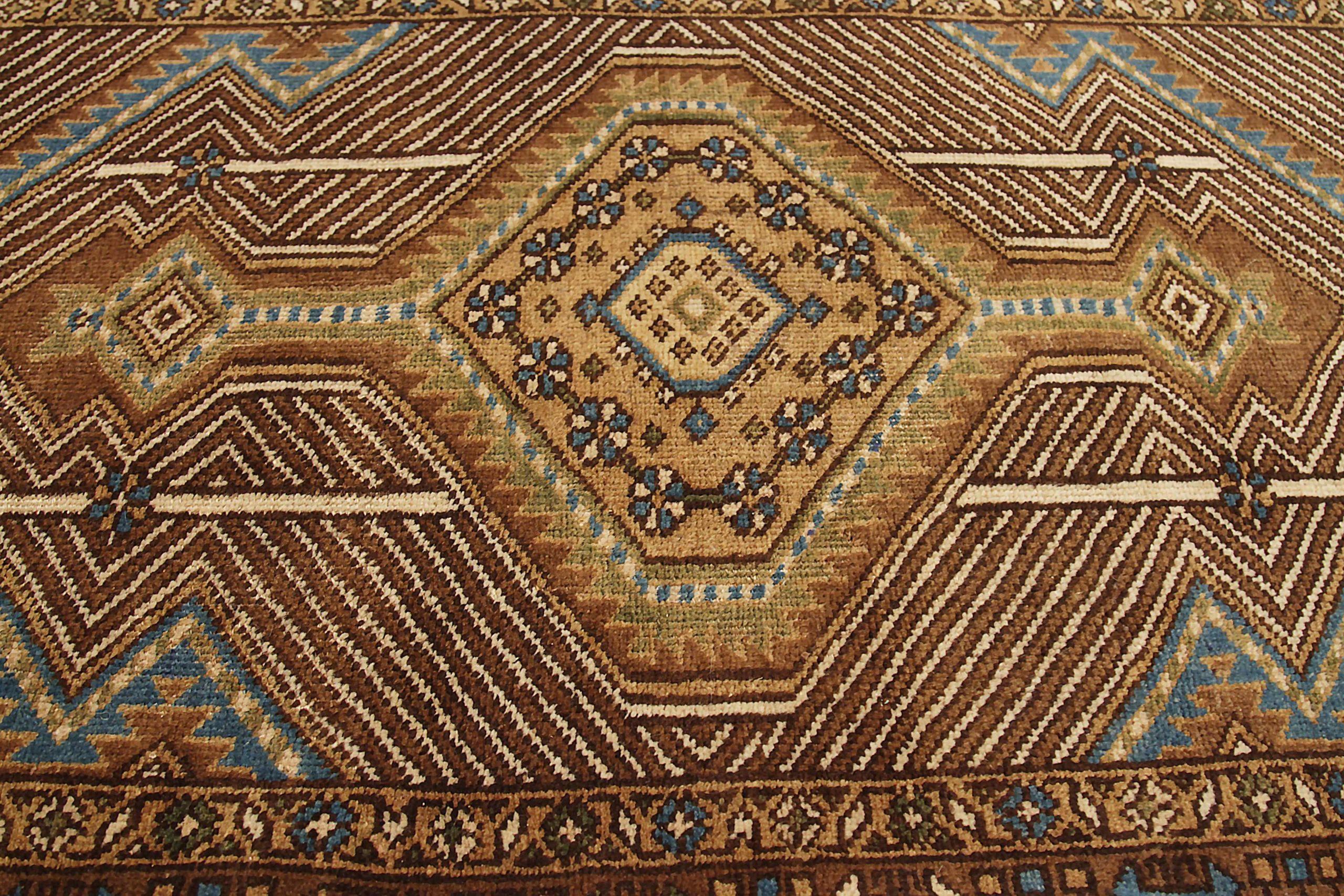 Persischer Sarab Small Teppich - Wolle Blau Braun Elfenbein Design - 88807 im Zustand „Hervorragend“ im Angebot in Dallas, TX