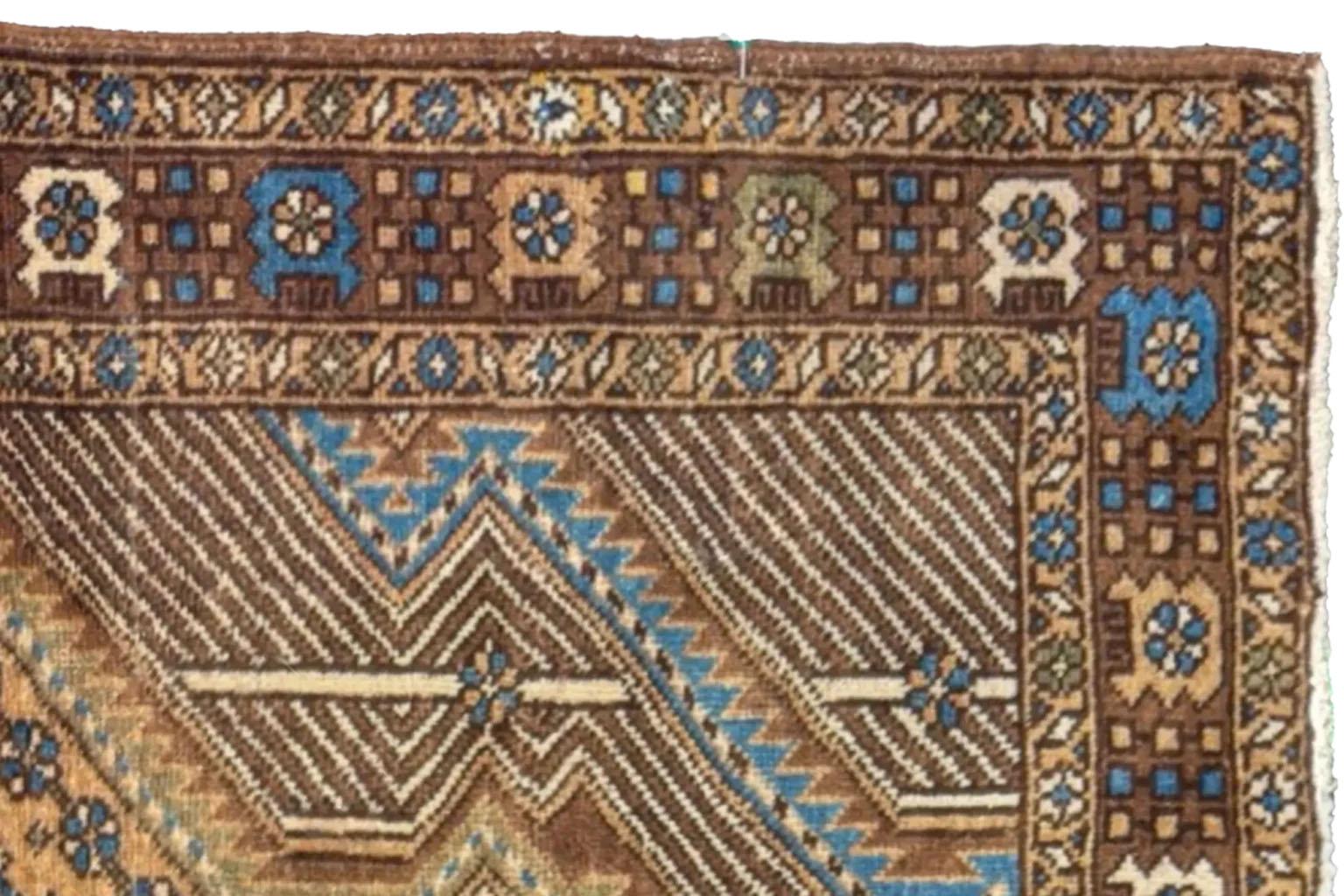 Tappeto persiano Sarab Small - Disegno in lana blu marrone avorio - 88807 In condizioni ottime in vendita a Dallas, TX