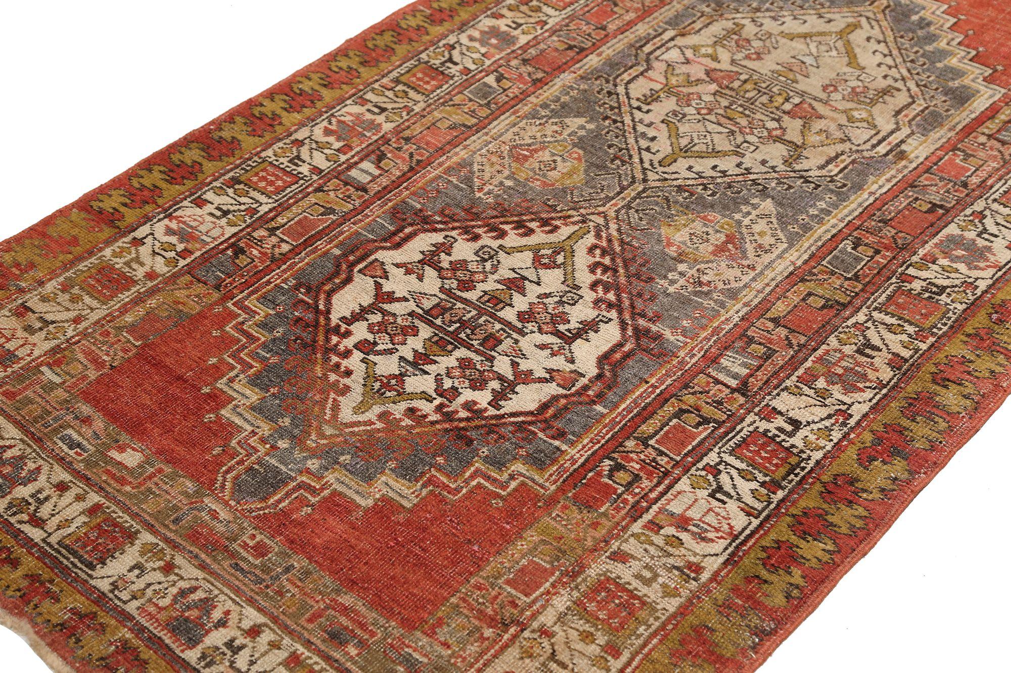 Persischer Sarab Kleiner Teppich - Wolle Grau Elfenbein Rot Gelb Design - 96800 im Zustand „Hervorragend“ im Angebot in Dallas, TX