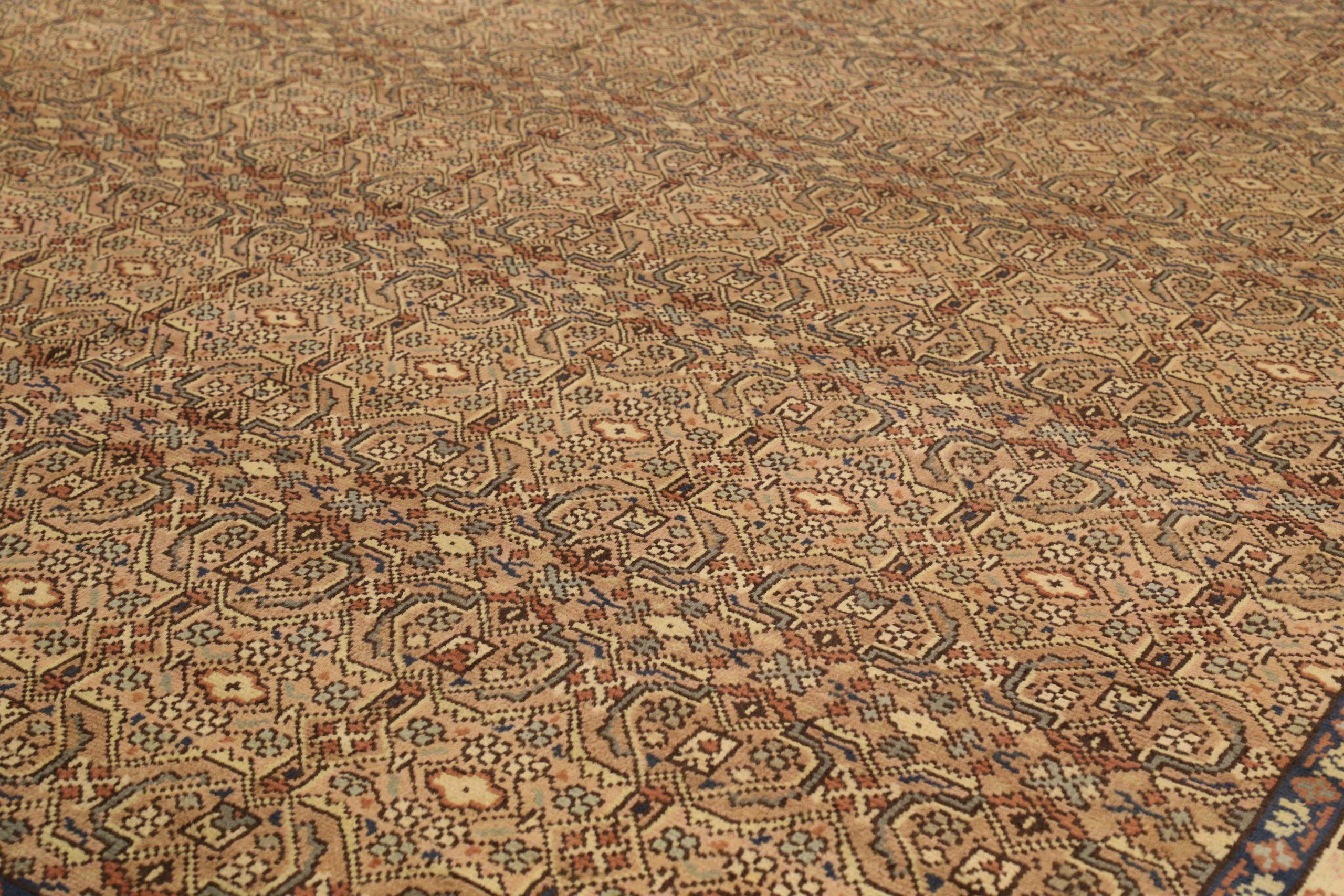 Persischer Saraband Over Size-Teppich Circa 1880 - Wolle Elfenbein Rosa Rot 72528 (Asiatisch) im Angebot