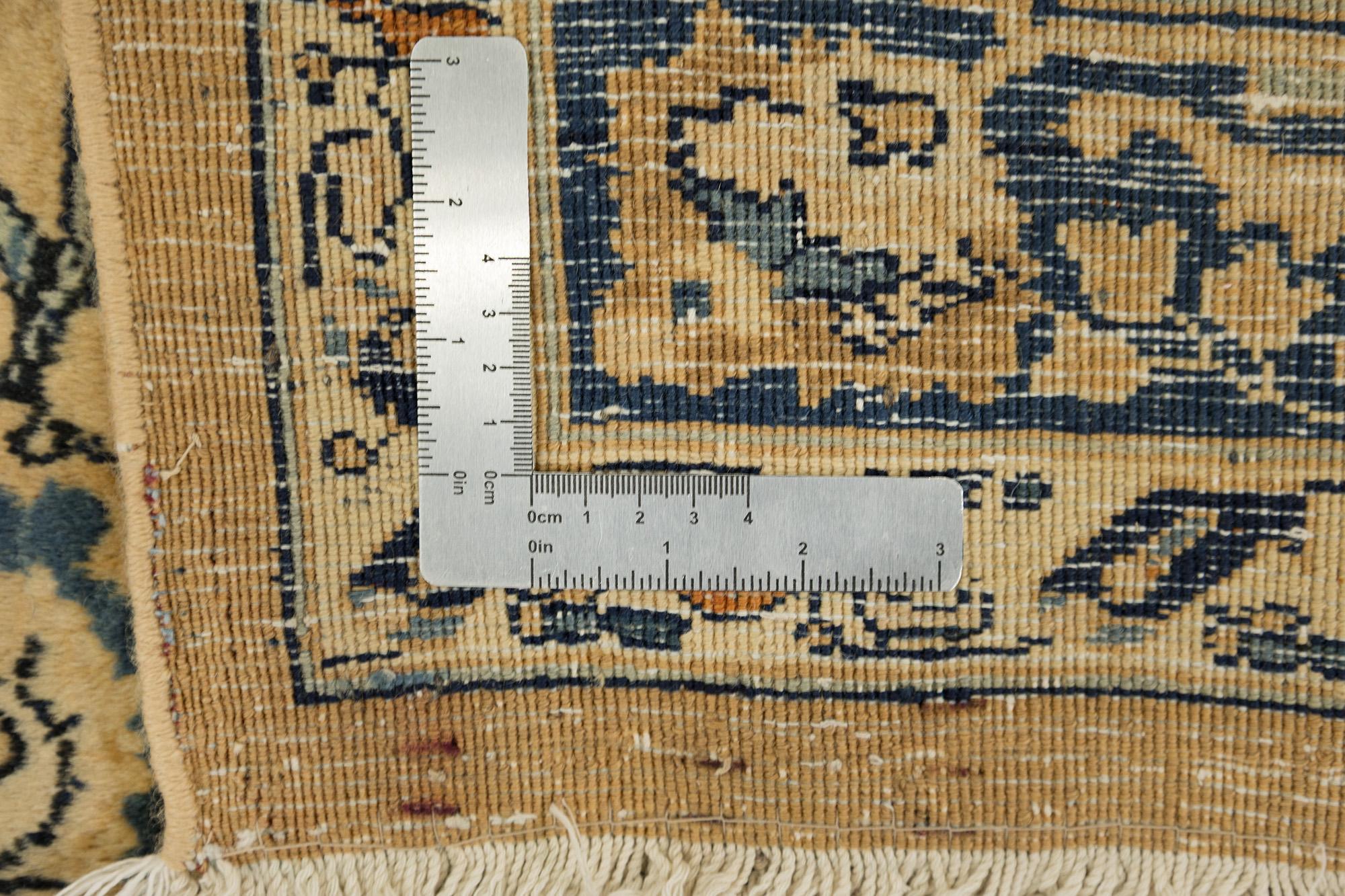 Persian Sarough Rug, Hand Knotted, 15.2x11.3 ft – Beige & Blue For Sale 2