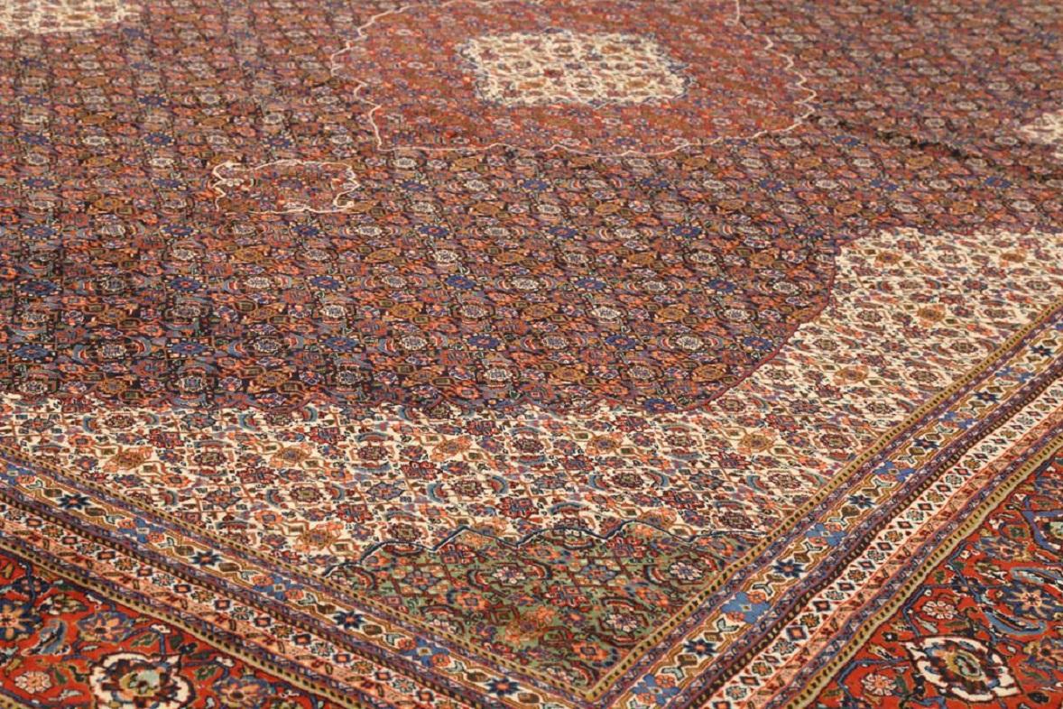 Asiatico Tappeti persiani Sarouk Circa 1910 - Lana Avorio Blu Navy Rosso 72039 in vendita
