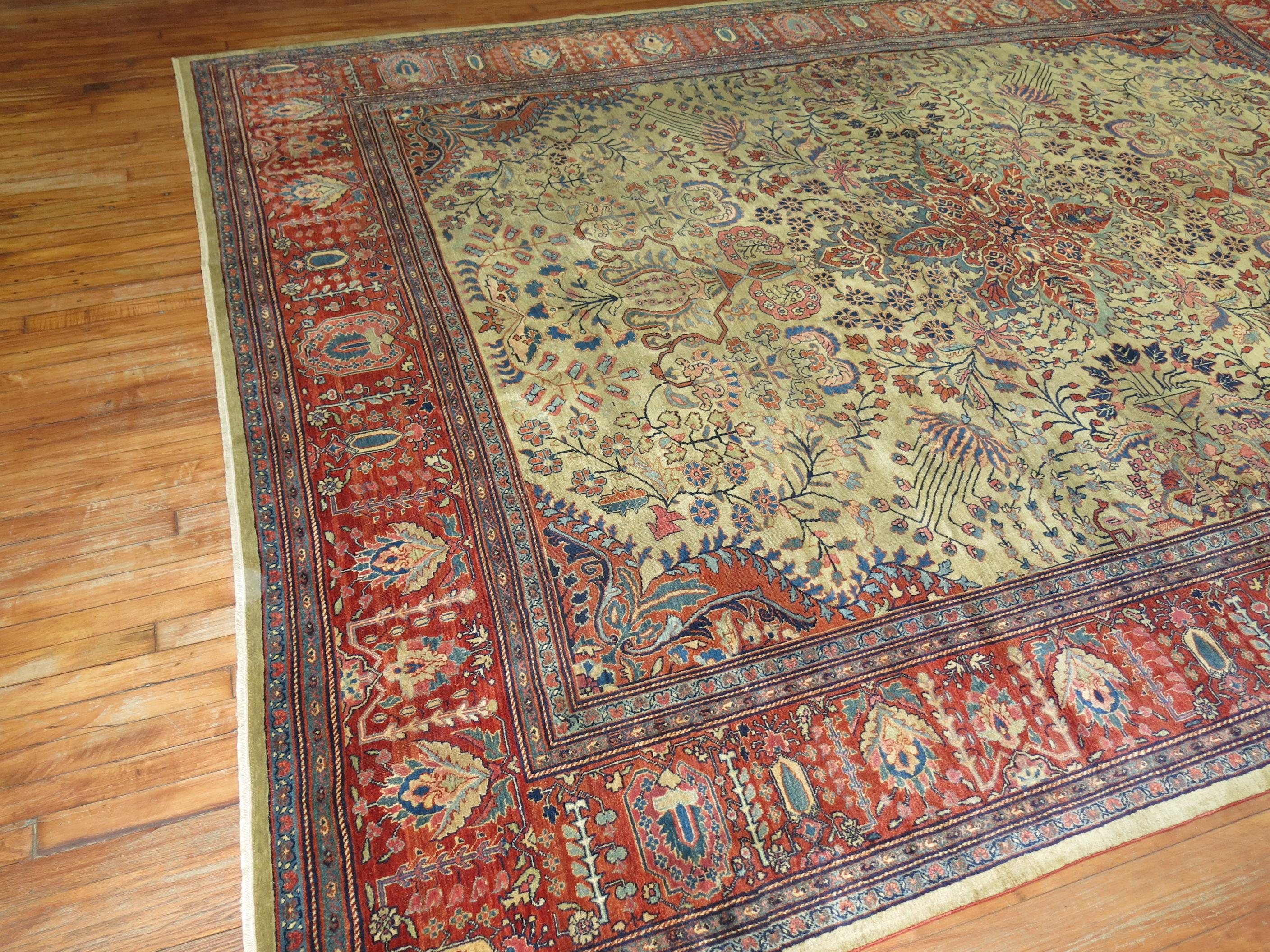 Early 20th century Persian Sarouk Fereghan rug.

9'1'' x 11'10''

Today, the best Ferahan Persian carpets have become a favorite of connoisseurs and established interior designers, not merely for their great decorative appeal, but because they