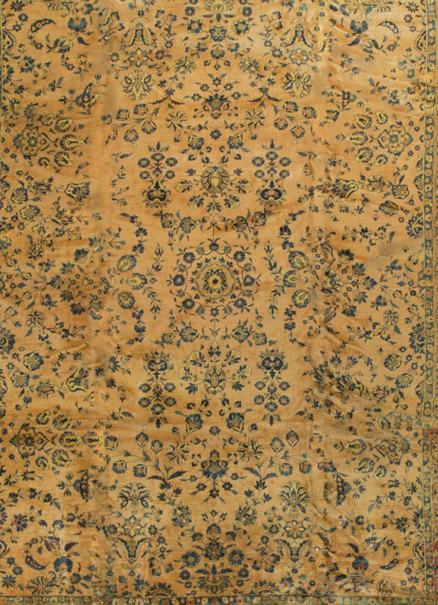 Hand-Woven Persian Sarouk Rug Carpet, circa 1920 13' x 16' For Sale