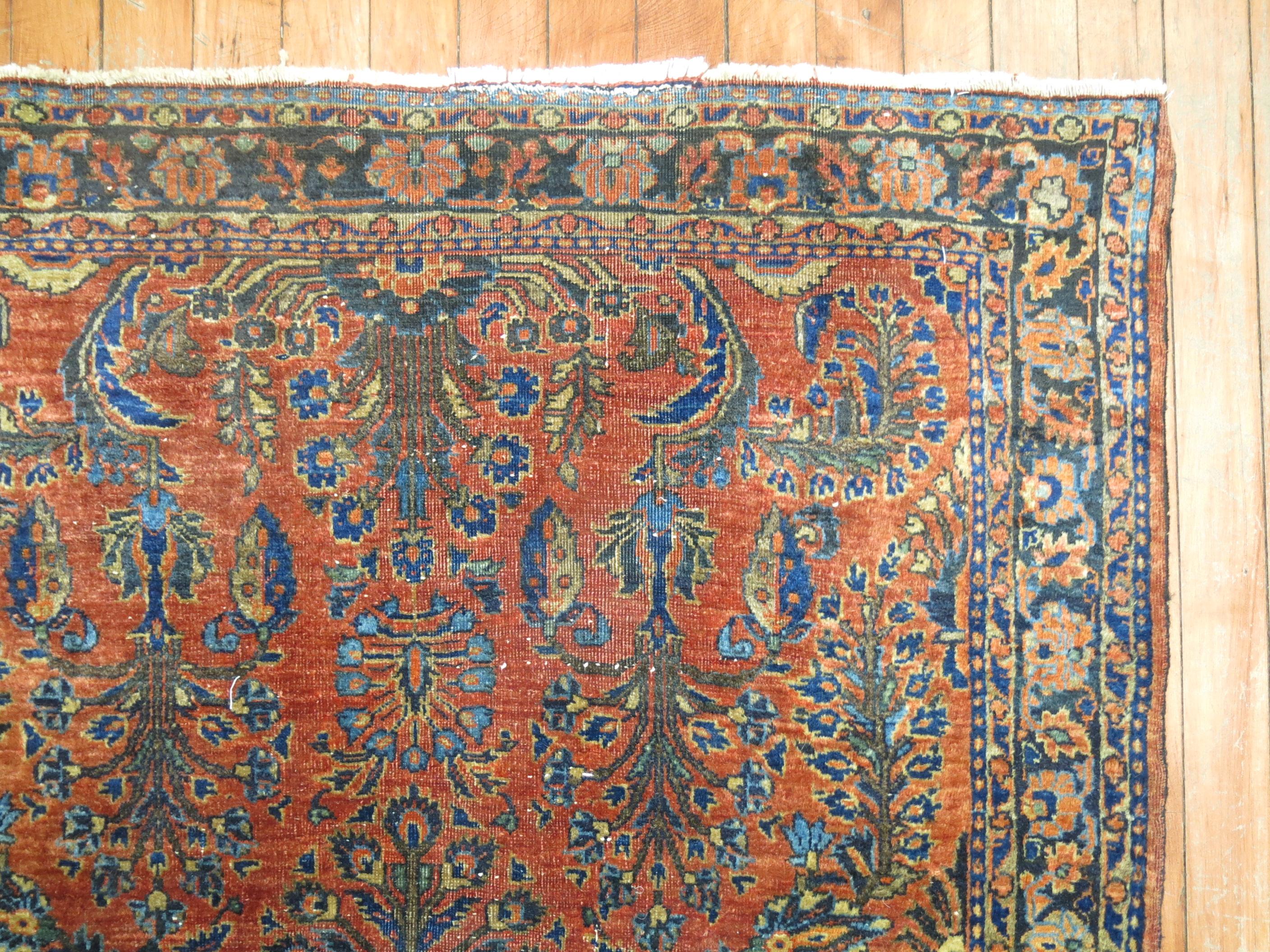 Wool Persian Sarouk Rug For Sale
