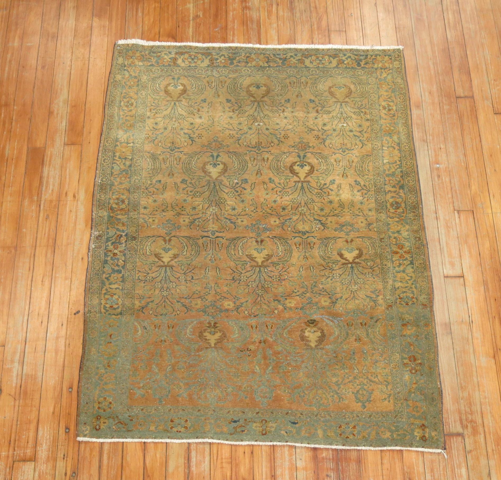 International Style Persian Sarouk Scatter Rug For Sale