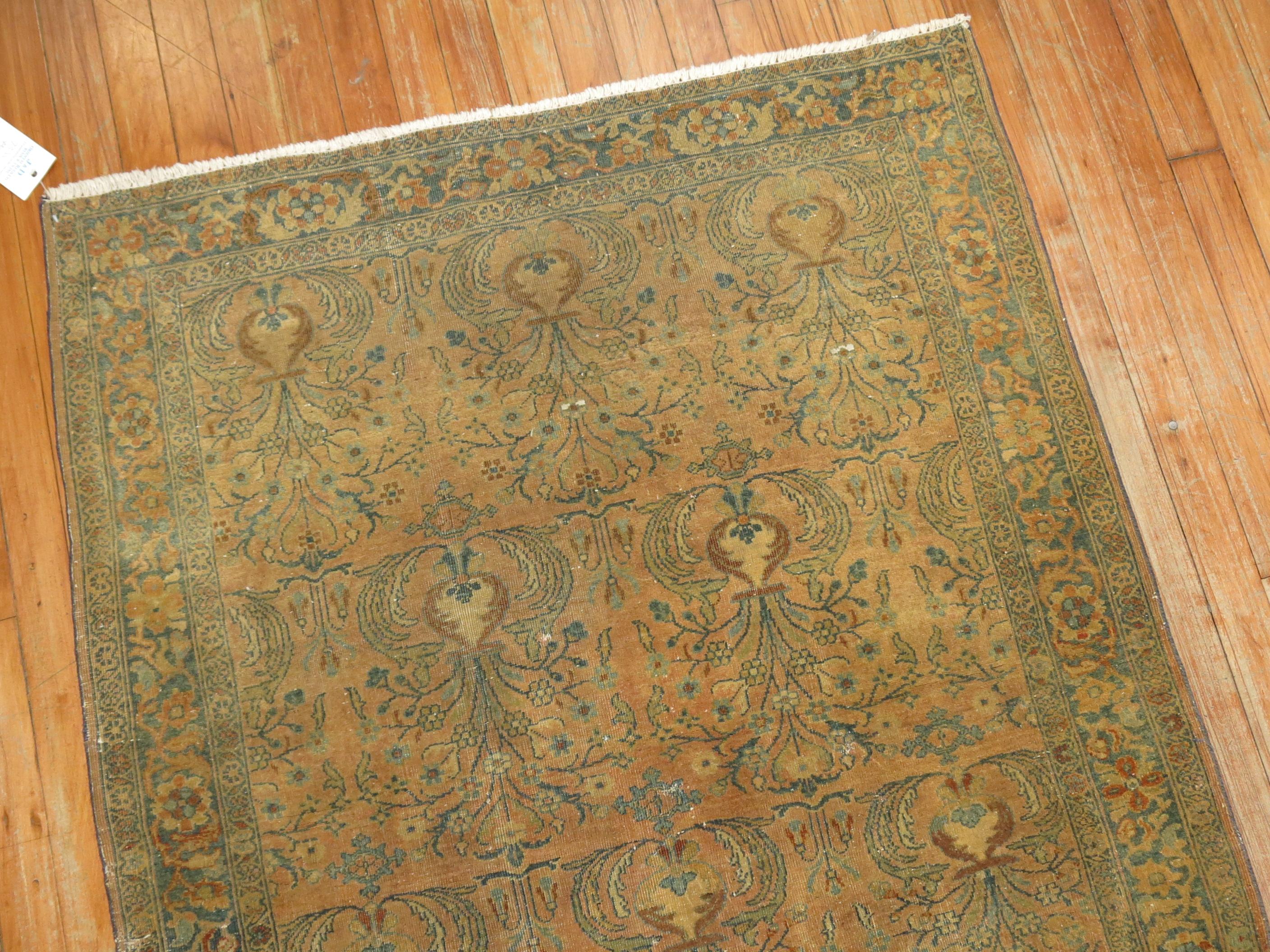 Wool Persian Sarouk Scatter Rug For Sale