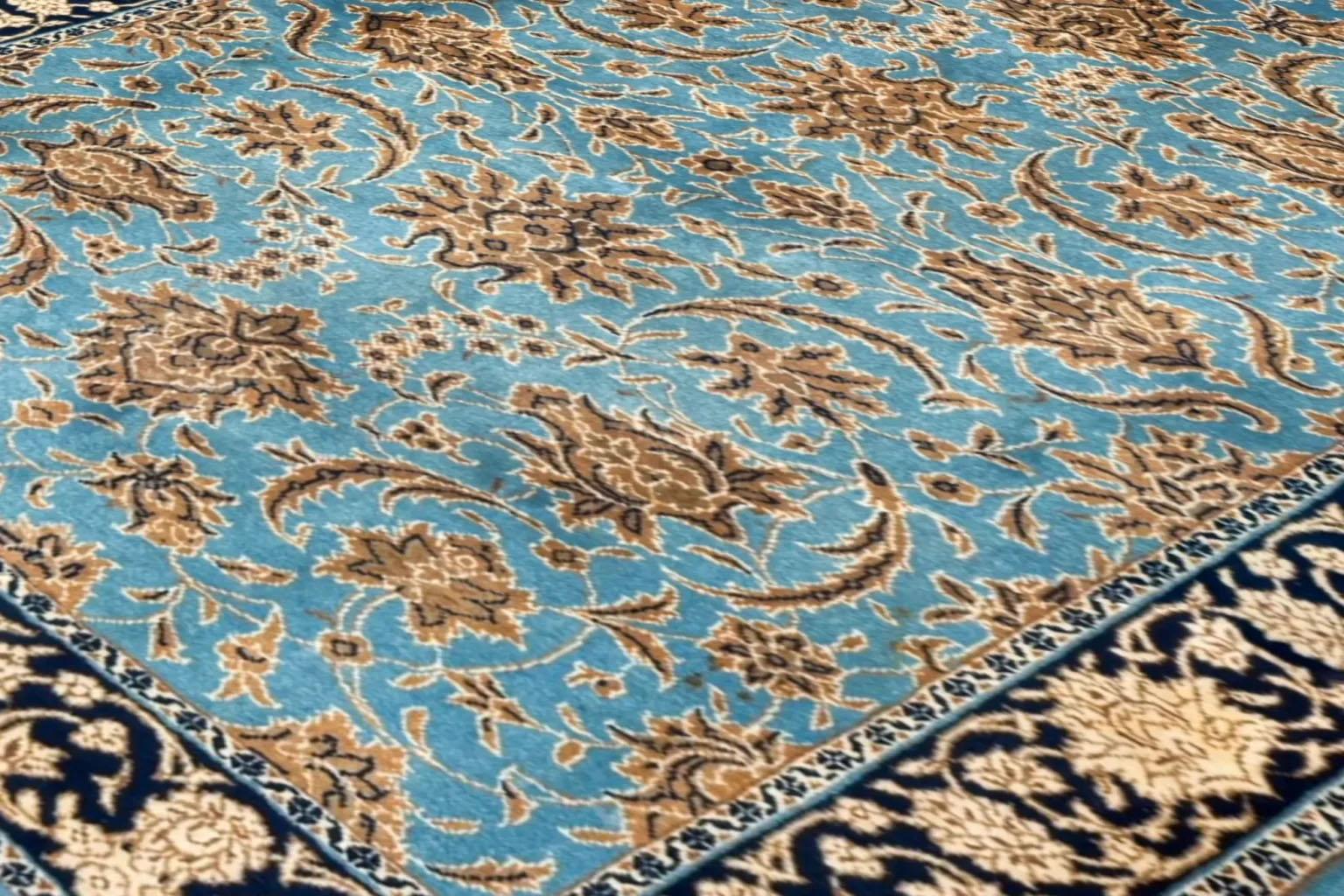 Alfombra Persa Sarouk Pequeña Circa 1940 - Lana Azul Marfil Amarillo 71341 Sarouk Farahan en venta