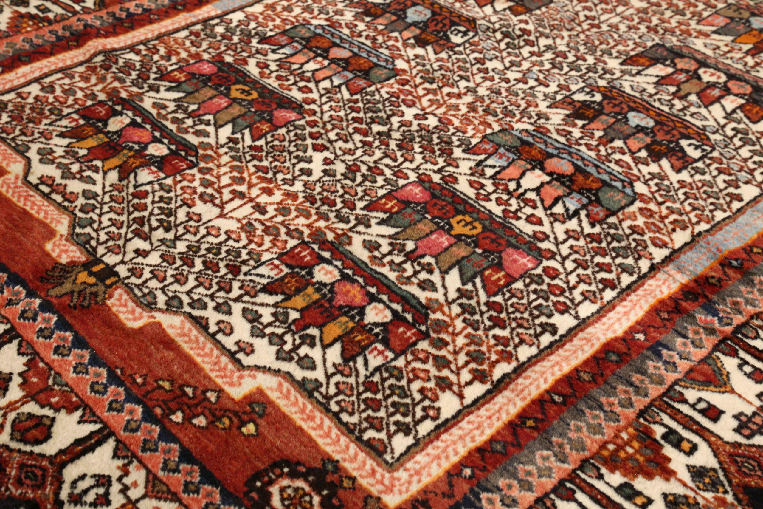 Persische Saveh Bereich Teppiche - Wolle Braun Elfenbein Rot Design - 75199 (Asiatisch) im Angebot
