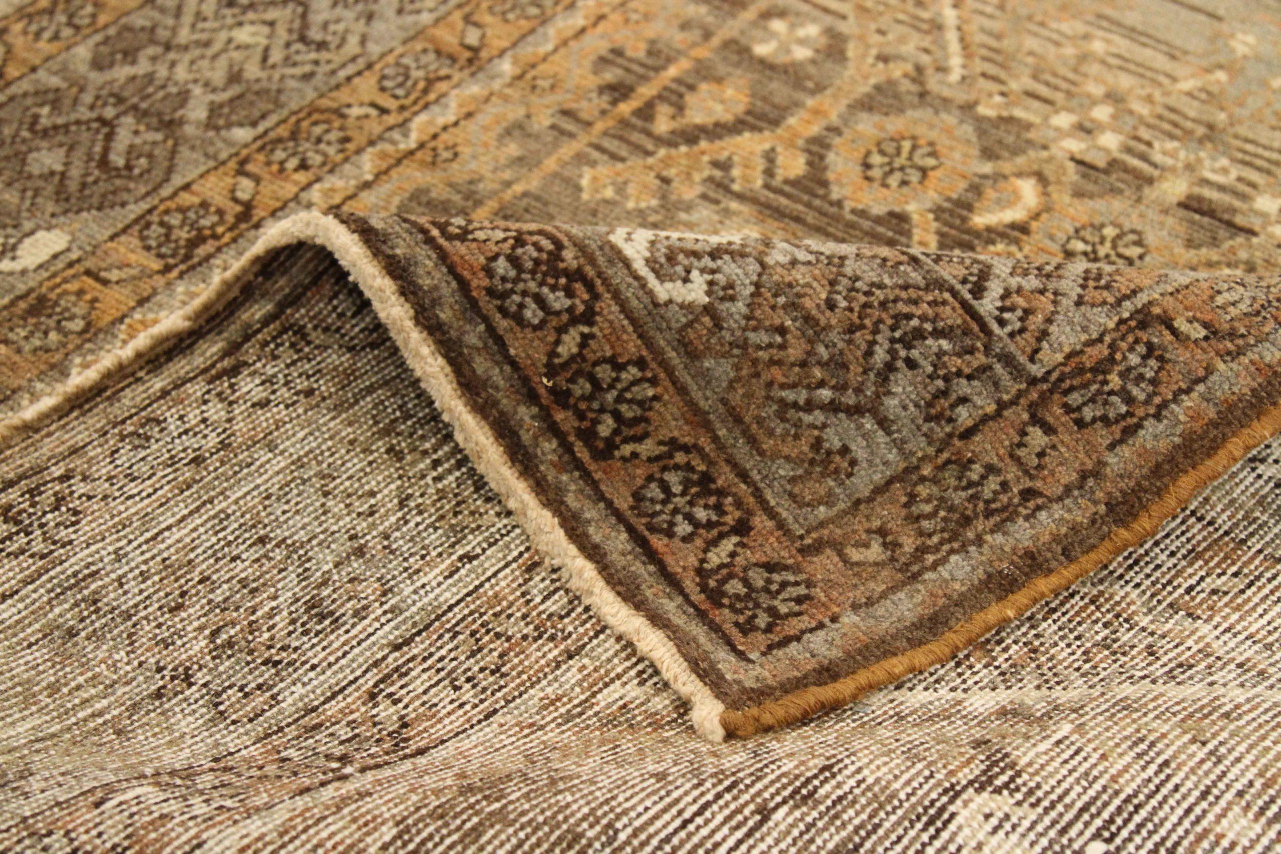 Persischer Saveh Läufer Teppich - Wolle Braun Elfenbein Design - 75819 (Irakisch) im Angebot