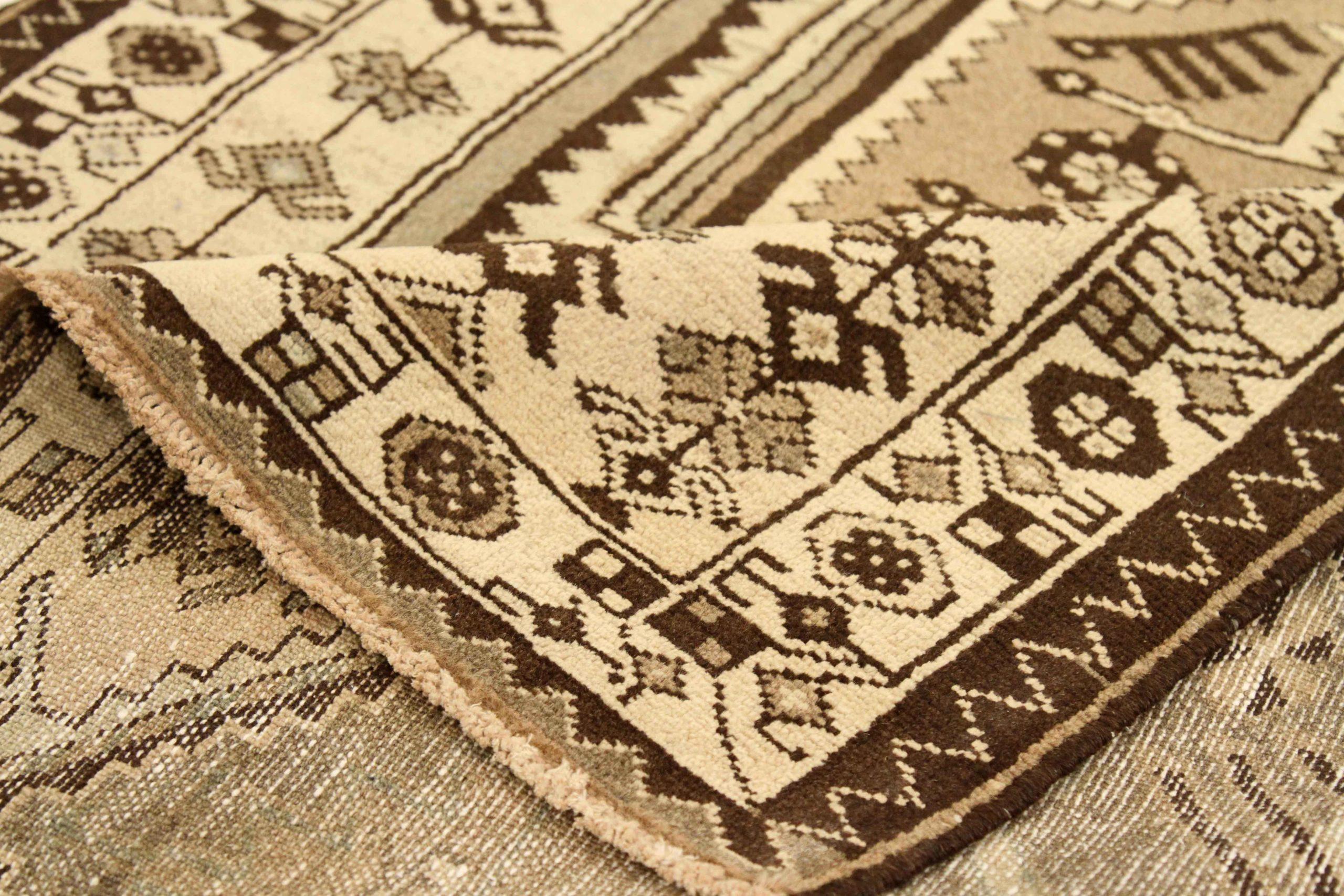 Iracheno Tappeto persiano Saveh Small - Lana Marrone Avorio Taupe - 75758 in vendita