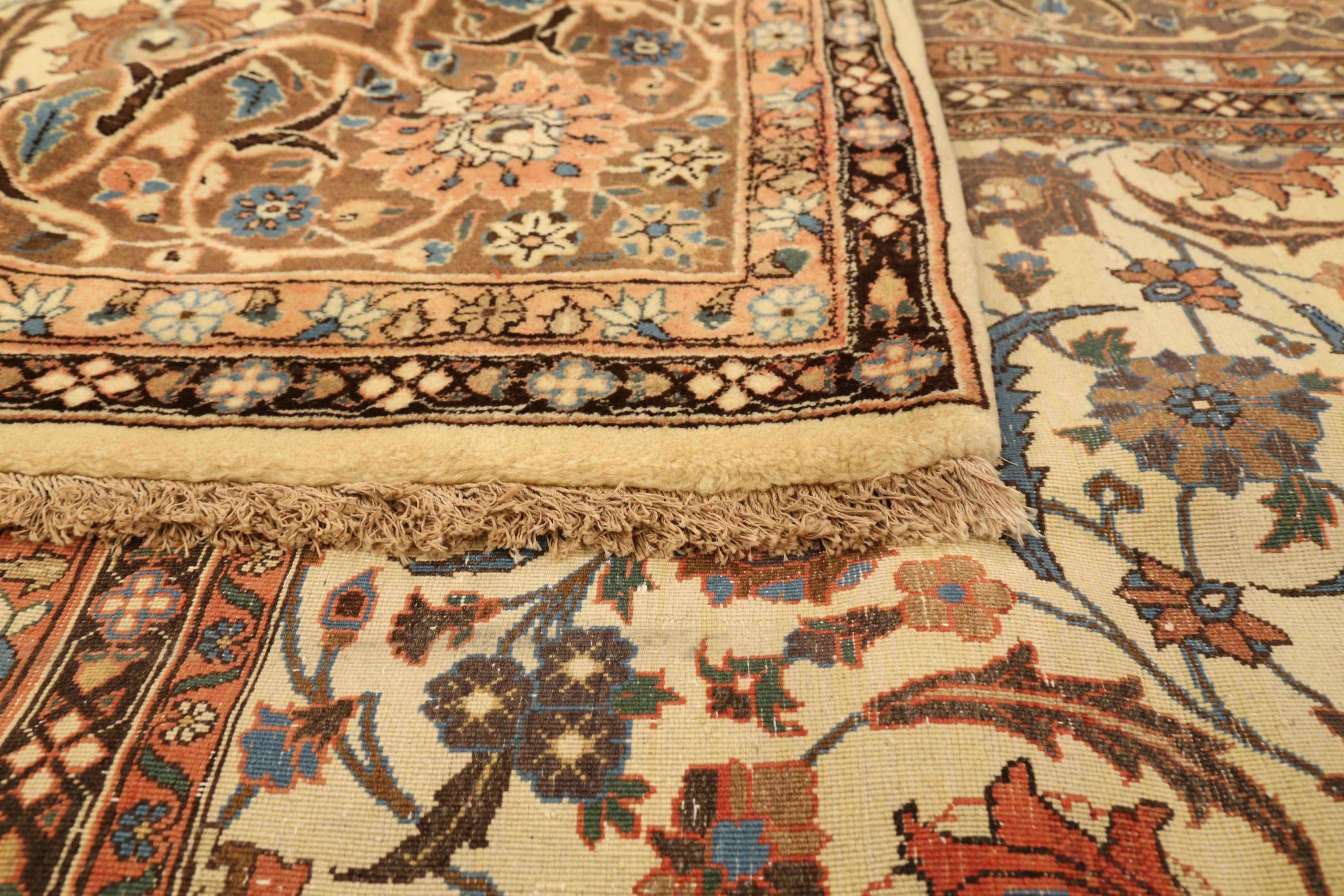Tappeti persiani Semnan Circa 1910 - Lana blu avorio rosso - 75285 In condizioni ottime in vendita a Dallas, TX