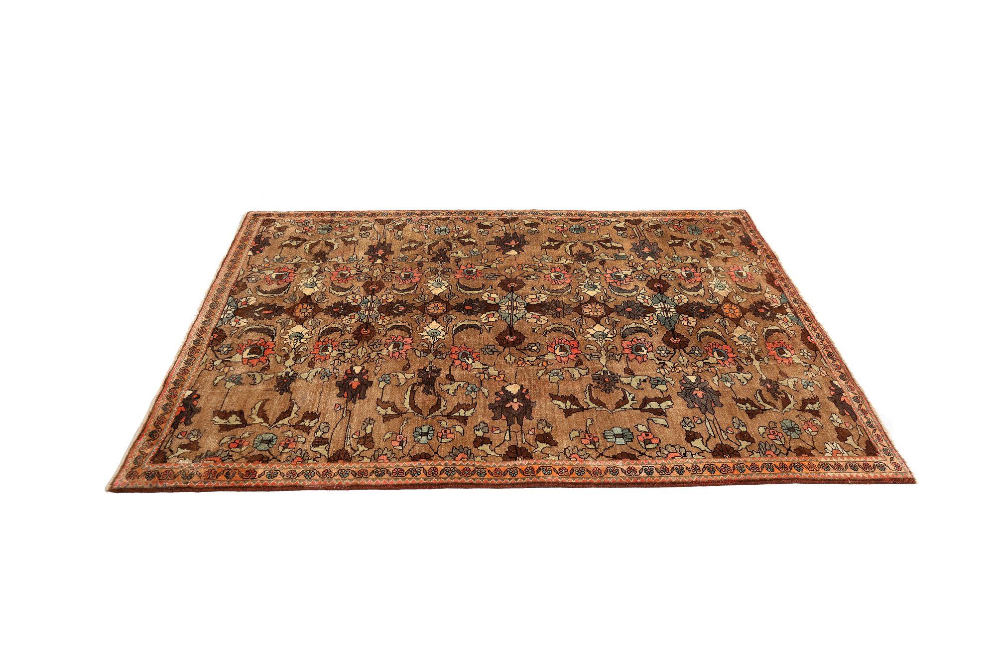 Persische Semnan Teppiche - Wolle Braun Elfenbein Rot Taupe Design - 97954 (Stammeskunst) im Angebot