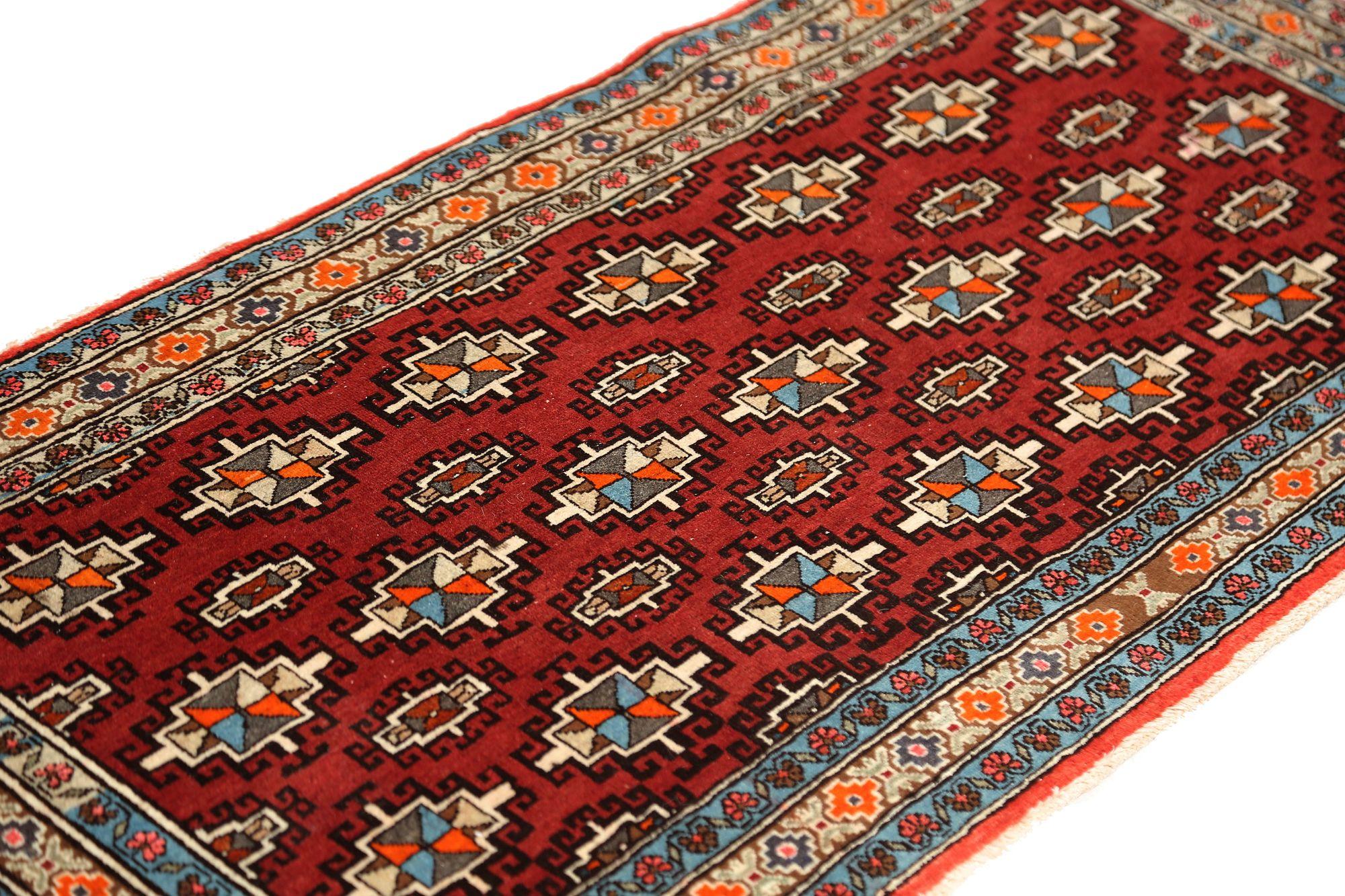 Persische Semnan-Teppiche aus Wolle – orange-rotes Design – 97052 im Zustand „Hervorragend“ im Angebot in Dallas, TX