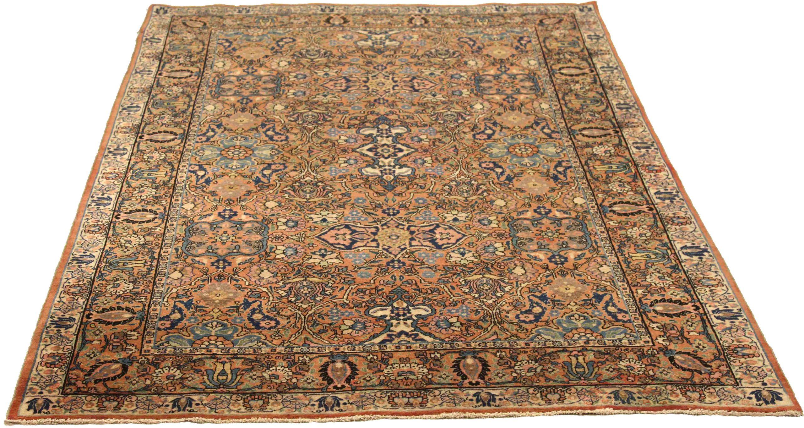 Scopri l'eleganza del tappeto persiano Semnan di piccole dimensioni del 1910. Progettato con lana e avorio e blu-rosa, questo design esclusivo è perfetto per valorizzare il tuo spazio.