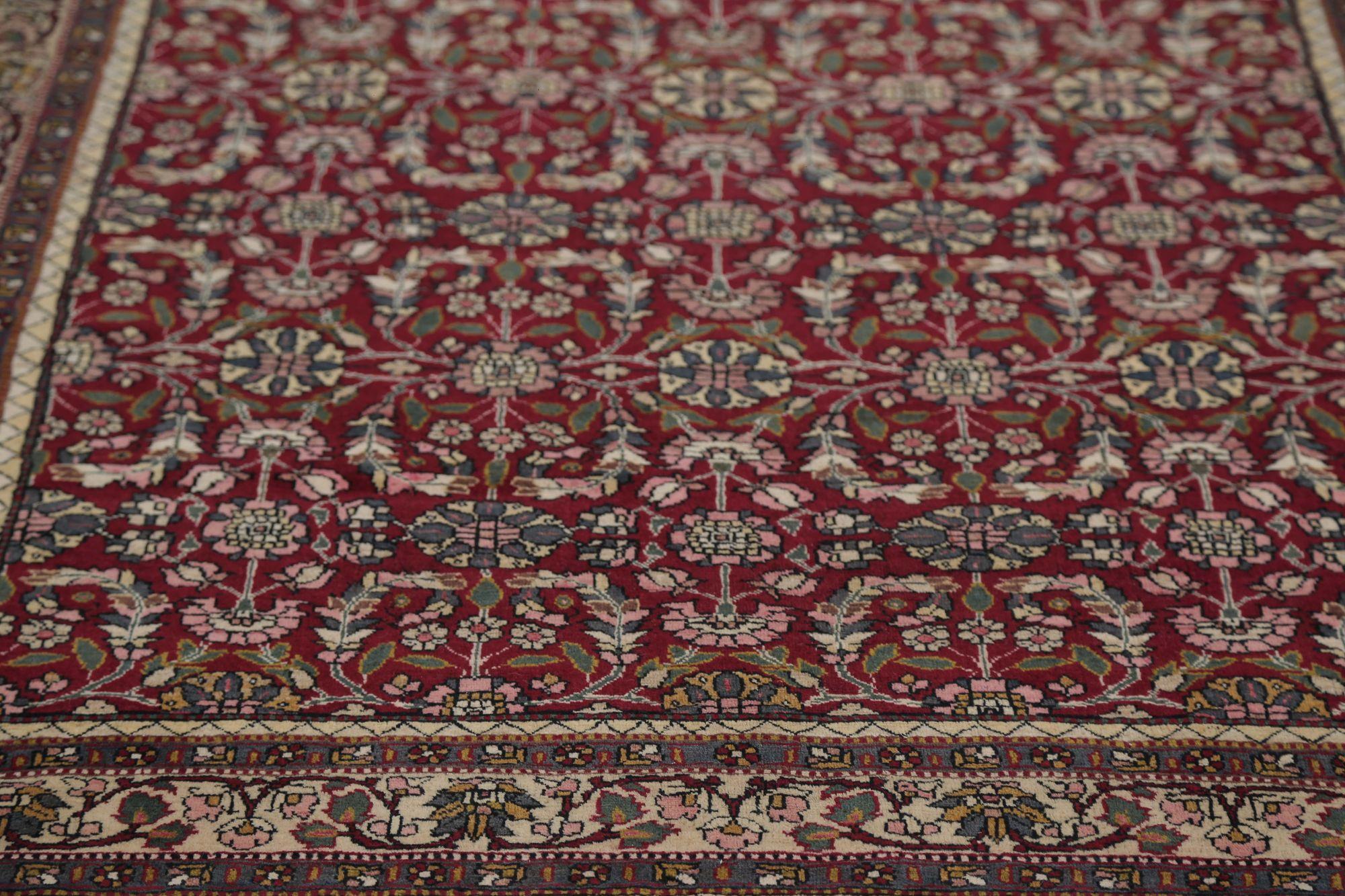 Persischer Semnan-Teppich aus Wolle – rotes Design – 97124 (Irakisch) im Angebot