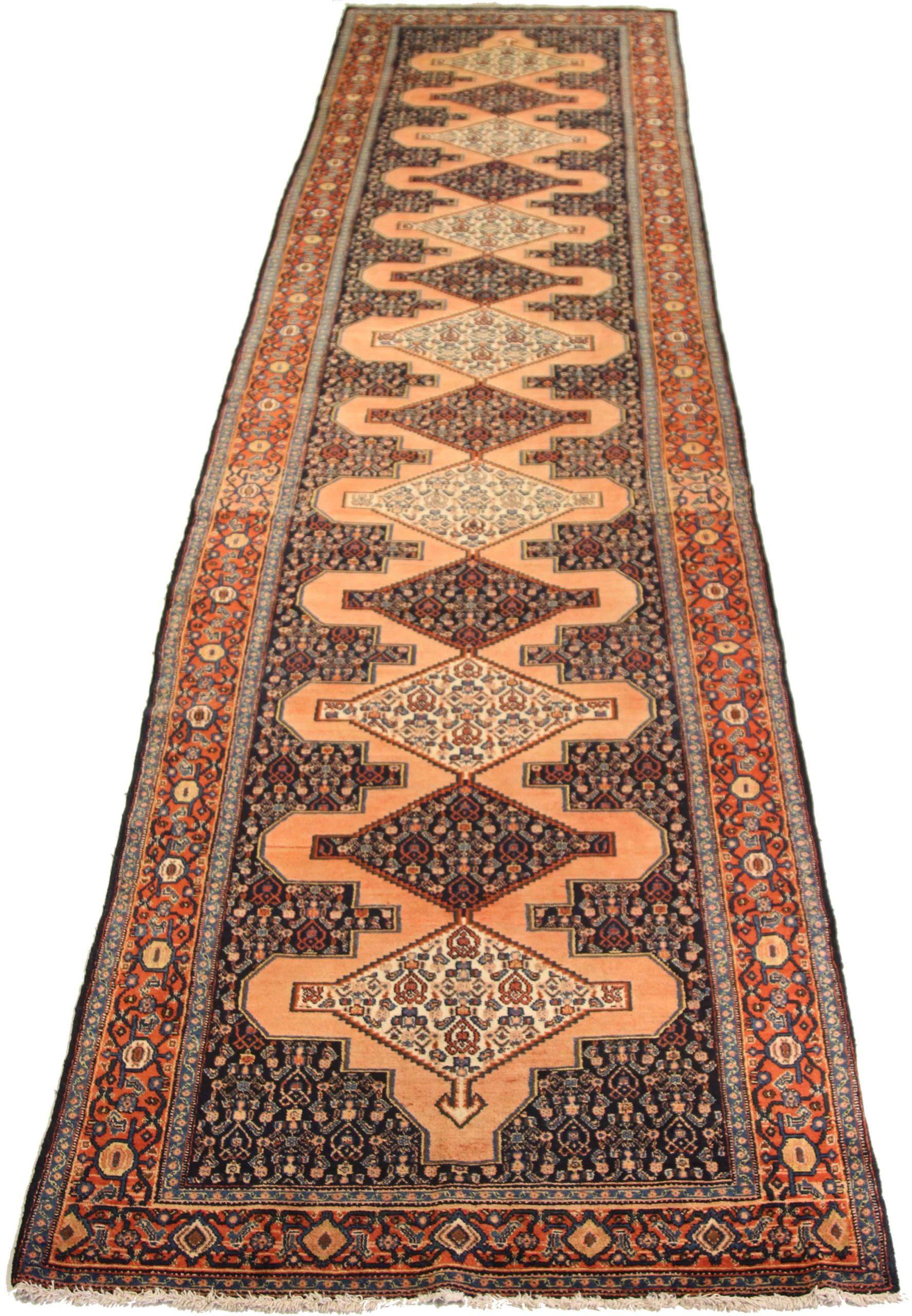 Discover the elegance of Persian Seneh featuring Runner Rug in Circa 1880. Designed with Wool and IvoryNavy BluePink, this exclusive design is perfect for enhancing your space.