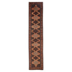 Alfombra Persa Seneh Circa 1910 - Lana Marfil Azul Marino Rosa Rojo - 75276