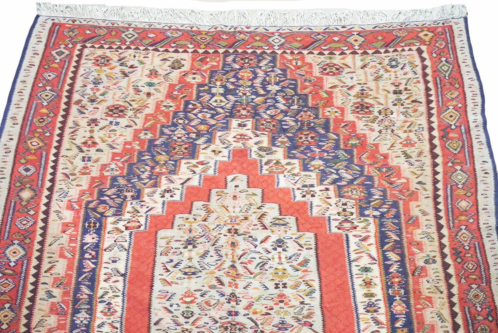 Hand-Knotted Persian Senne Kilim For Sale