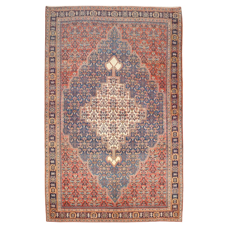 Distressed Vintage Persian Senneh Rug with Rustic Arts and Crafts Style For  Sale at 1stDibs