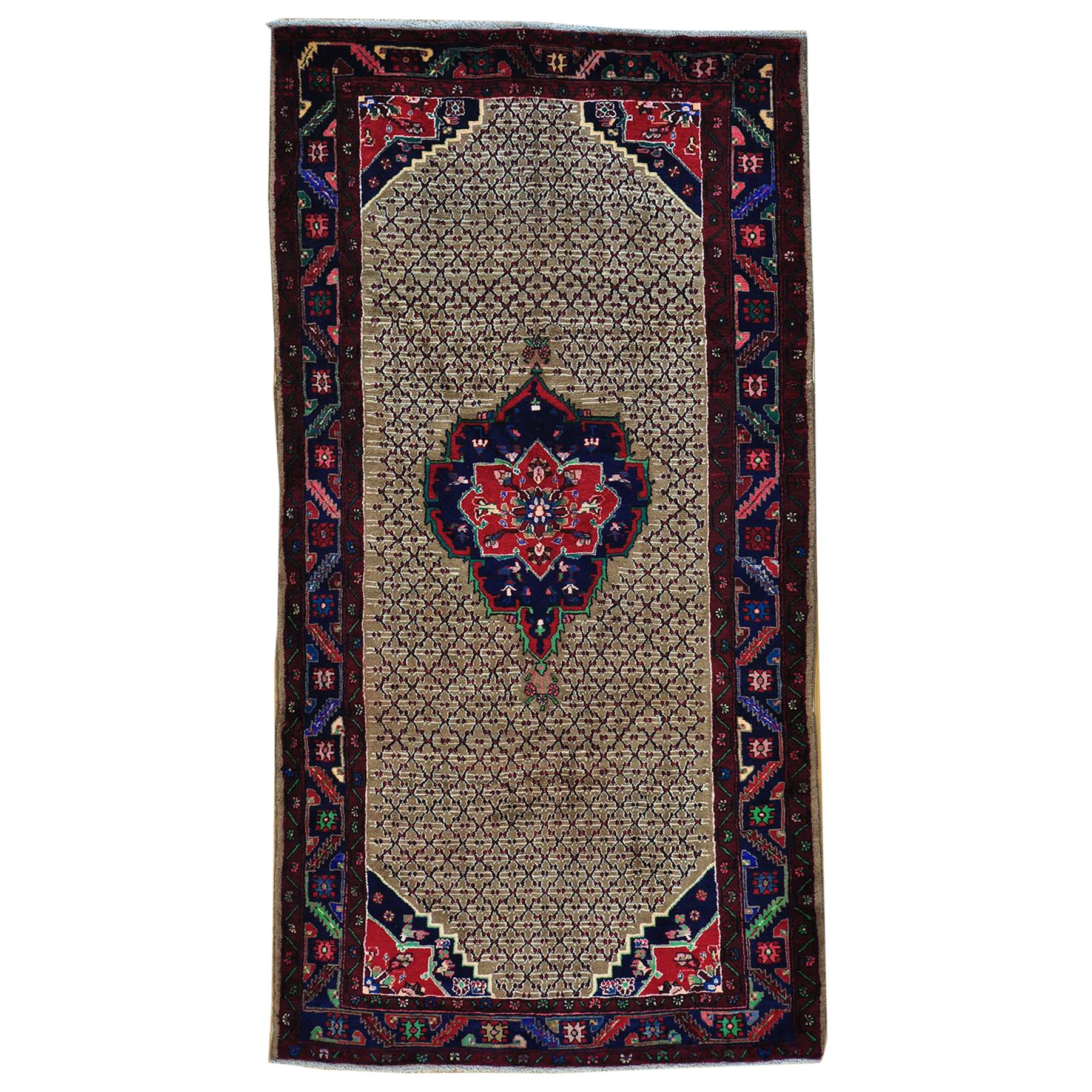 Hand Knotted Persian Mahal Wide Runner Oriental Rug For Sale at 1stDibs