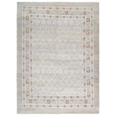 Tappeto decorativo persiano Serab annodato a mano di colore cammello e beige