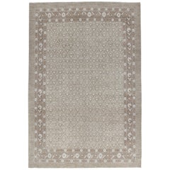 Persian Serab Decorative Handknotted Rug in Camel and Beige Color