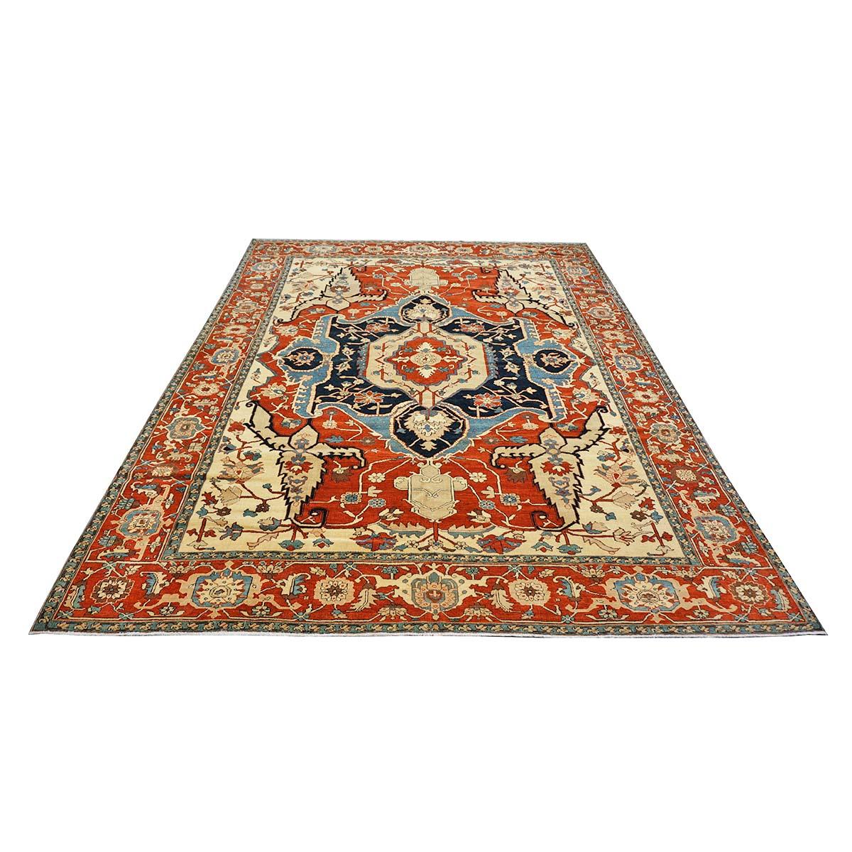  Ashly Fine Rugs presents a new antique reproduction Persian Serapi 8x11 handmade area rug. Persian Serapi rugs are amongst the most desired rugs by connoisseurs, collectors, and interior designers. Made with all vegetable-dyed, handspun wool and