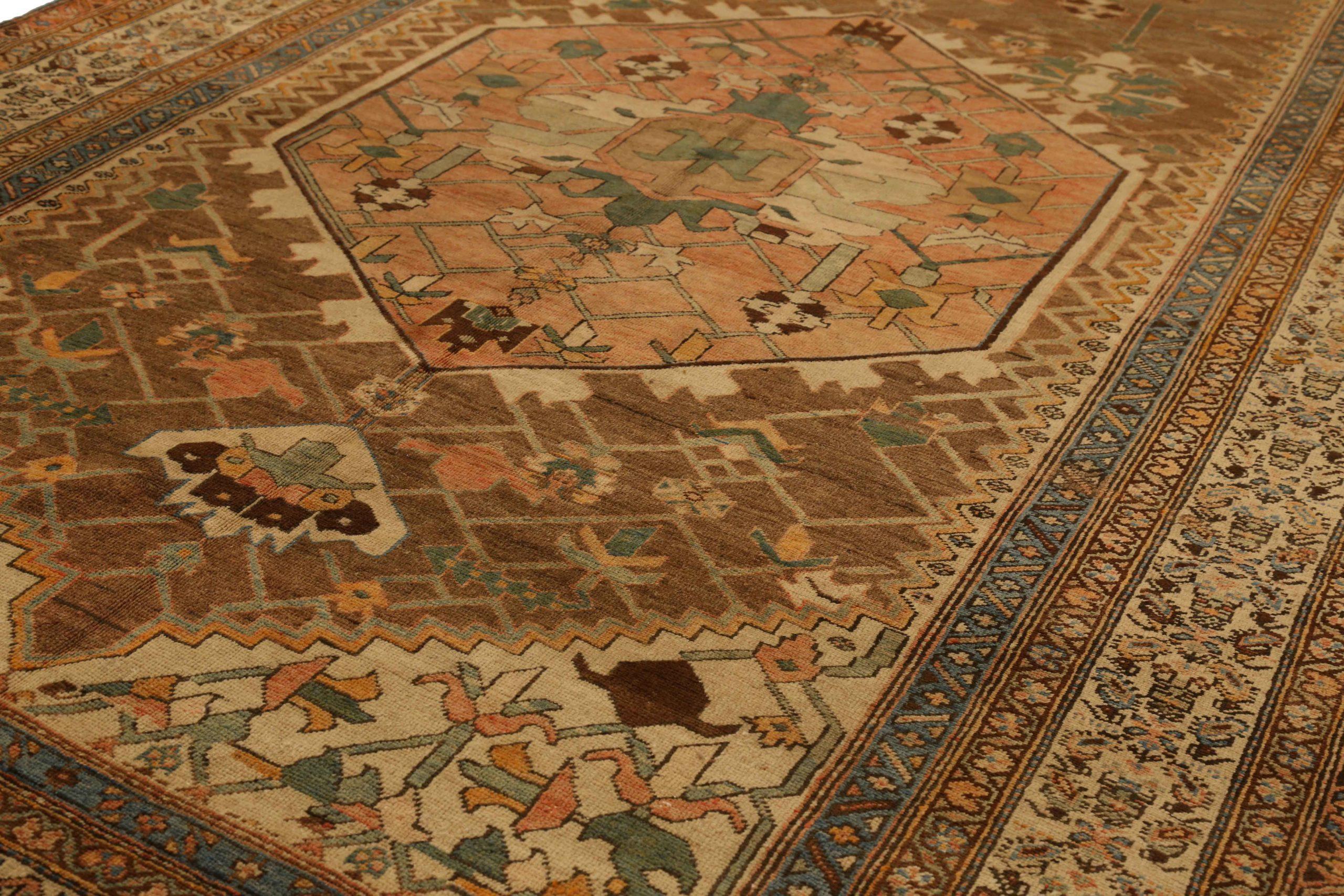 Persische Serapi Over Size Teppich CIRCA 1880 - Wolle Brown Elfenbein Rosa 72396 (Asiatisch) im Angebot