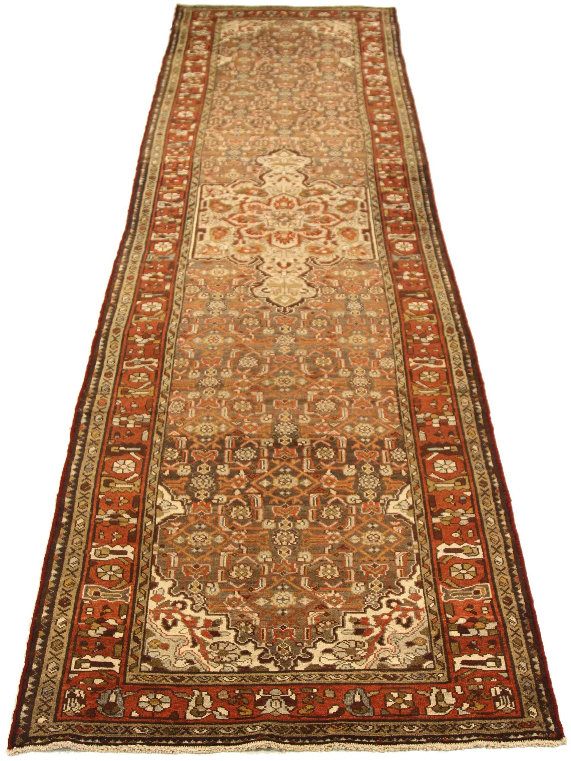 Discover the elegance of Persian Shahsavan featuring Runner Rug in Circa 1910. Designed with Wool and BrownIvoryRed, this exclusive design is perfect for enhancing your space.