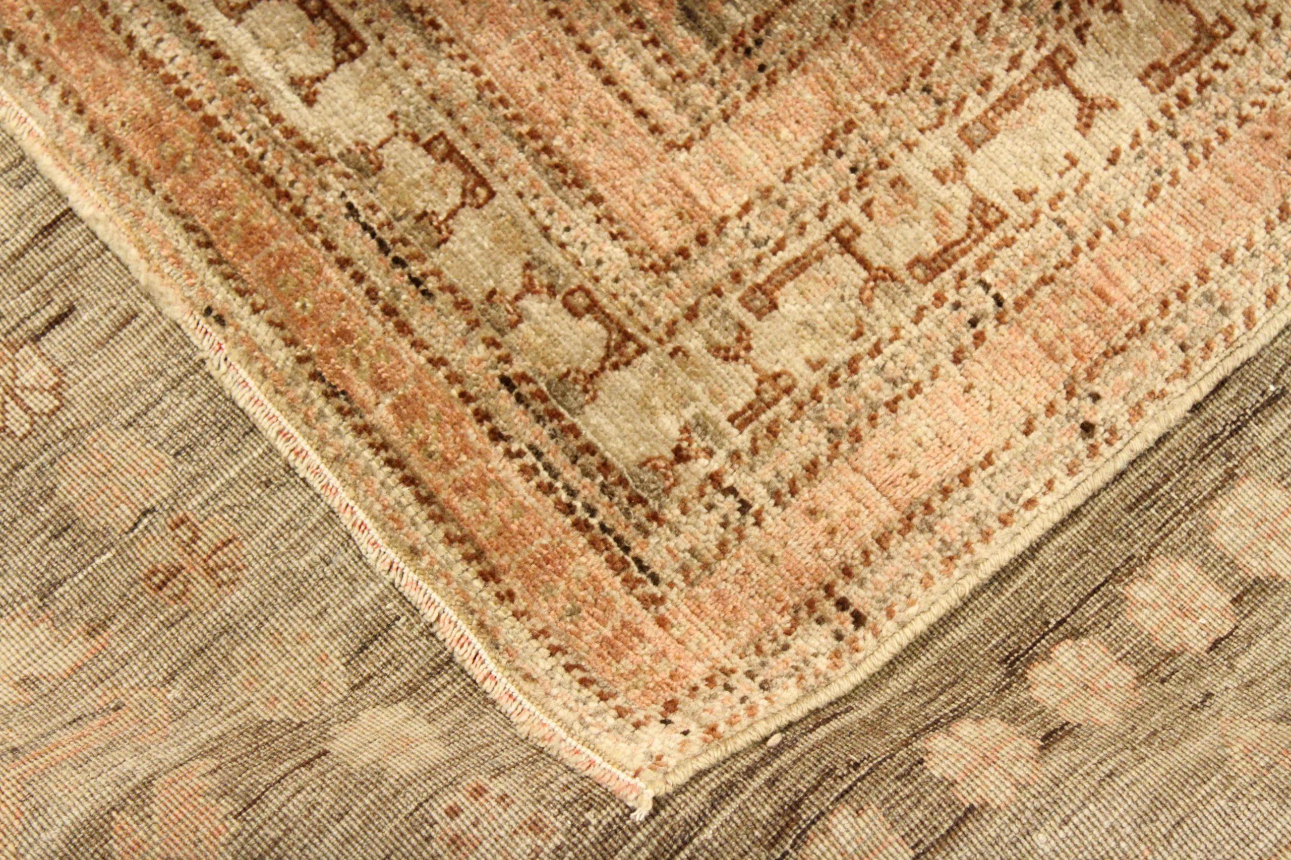 Persische Shiraz Bereich Teppiche CIRCA 1880 - Wolle Brown Elfenbein Rosa Design - 75584 im Zustand „Hervorragend“ im Angebot in Dallas, TX
