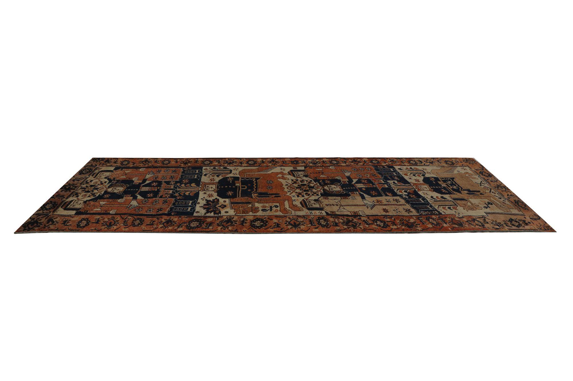 Persische Shiraz-Teppiche - Wolle Schwarz Elfenbein Rot Design - 97415 im Zustand „Hervorragend“ im Angebot in Dallas, TX