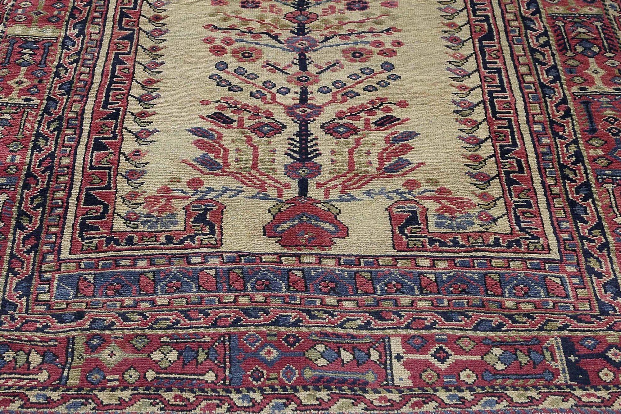 Alfombras Persas Shiraz - Lana Diseño Azul Marfil Rojo - 97900 siglo XX en venta