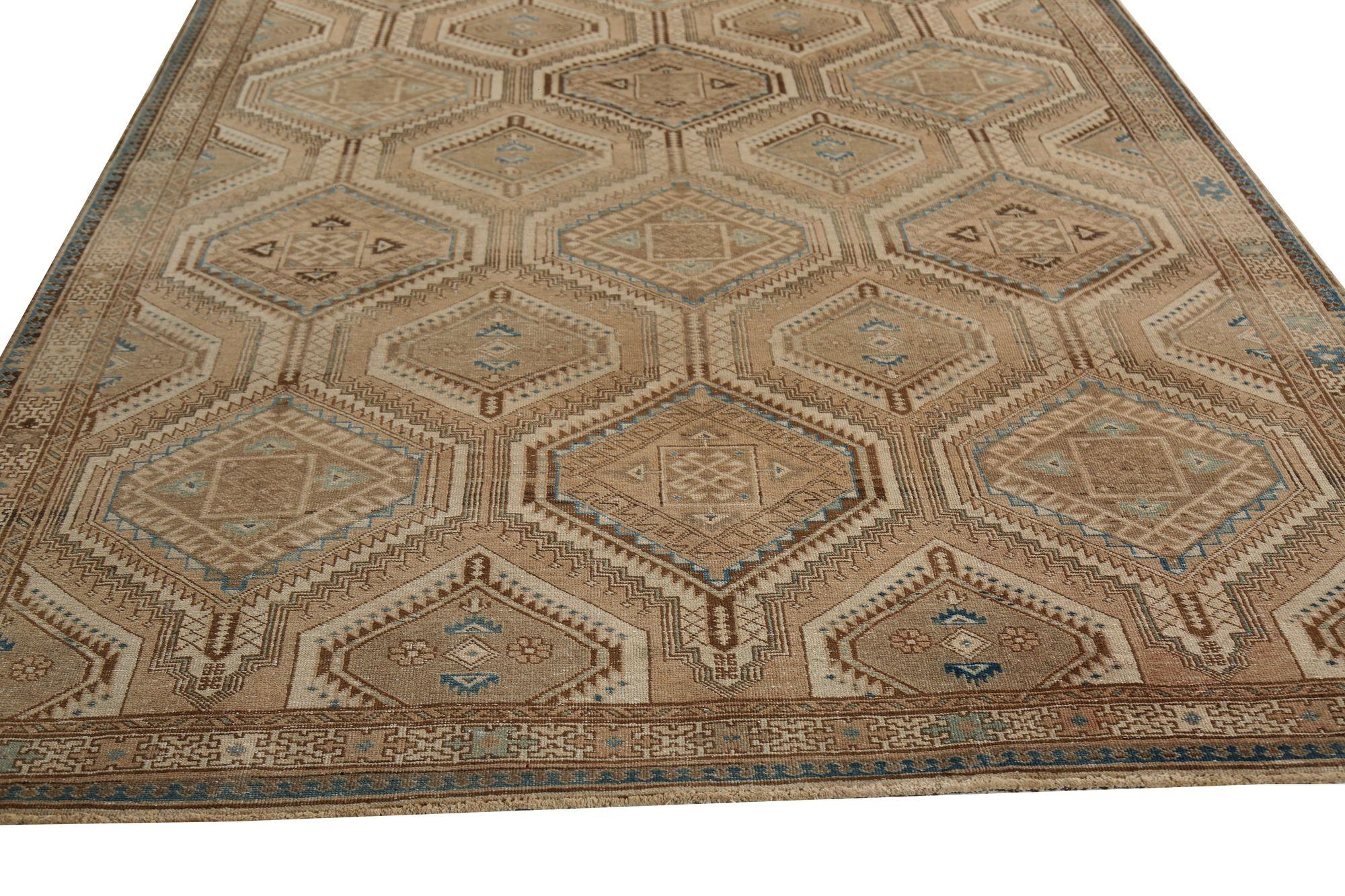 Iracheno Tappeti persiani Shiraz - Design marrone in lana - 97208 in vendita