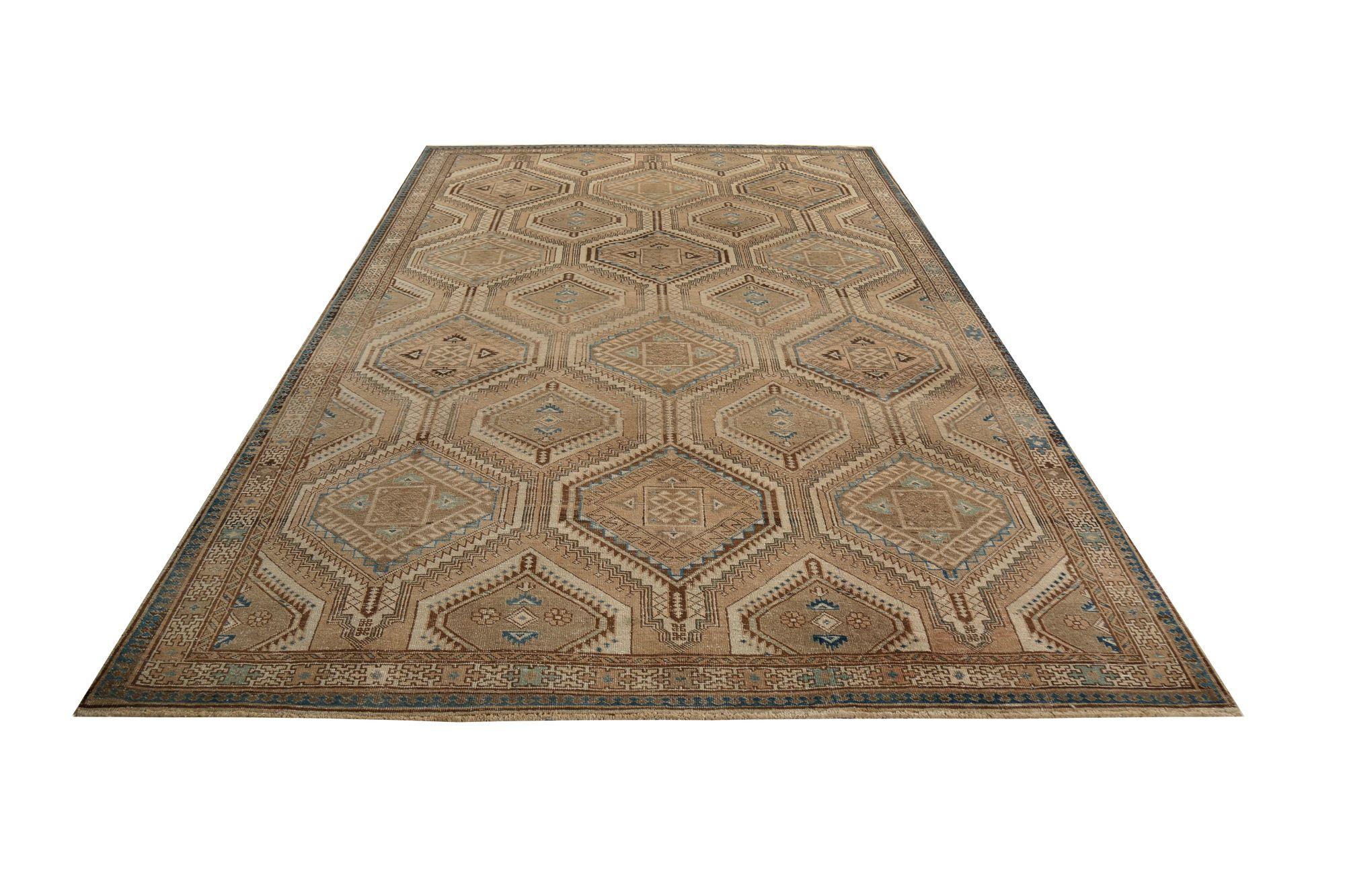 Tappeti persiani Shiraz - Design marrone in lana - 97208 In condizioni ottime in vendita a Dallas, TX
