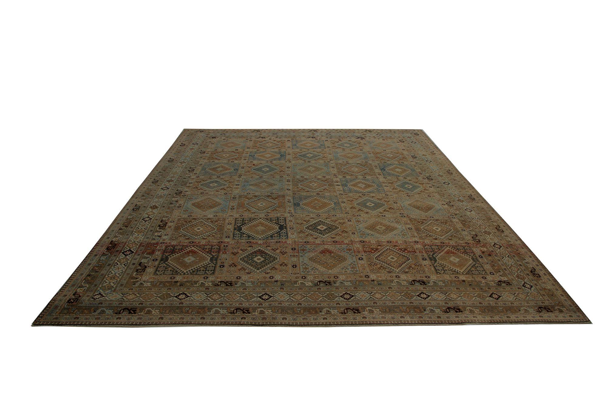 Persische Shiraz Teppiche - Wolle Brown Design - 97315 im Zustand „Hervorragend“ im Angebot in Dallas, TX