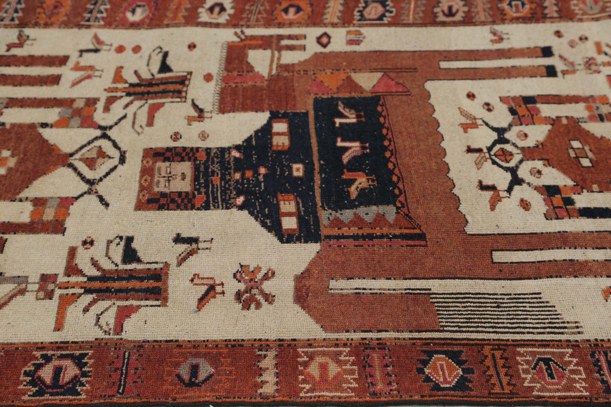 20ième siècle Tapis de sol persan Shiraz - Laine Brown Design/One - 96970 en vente