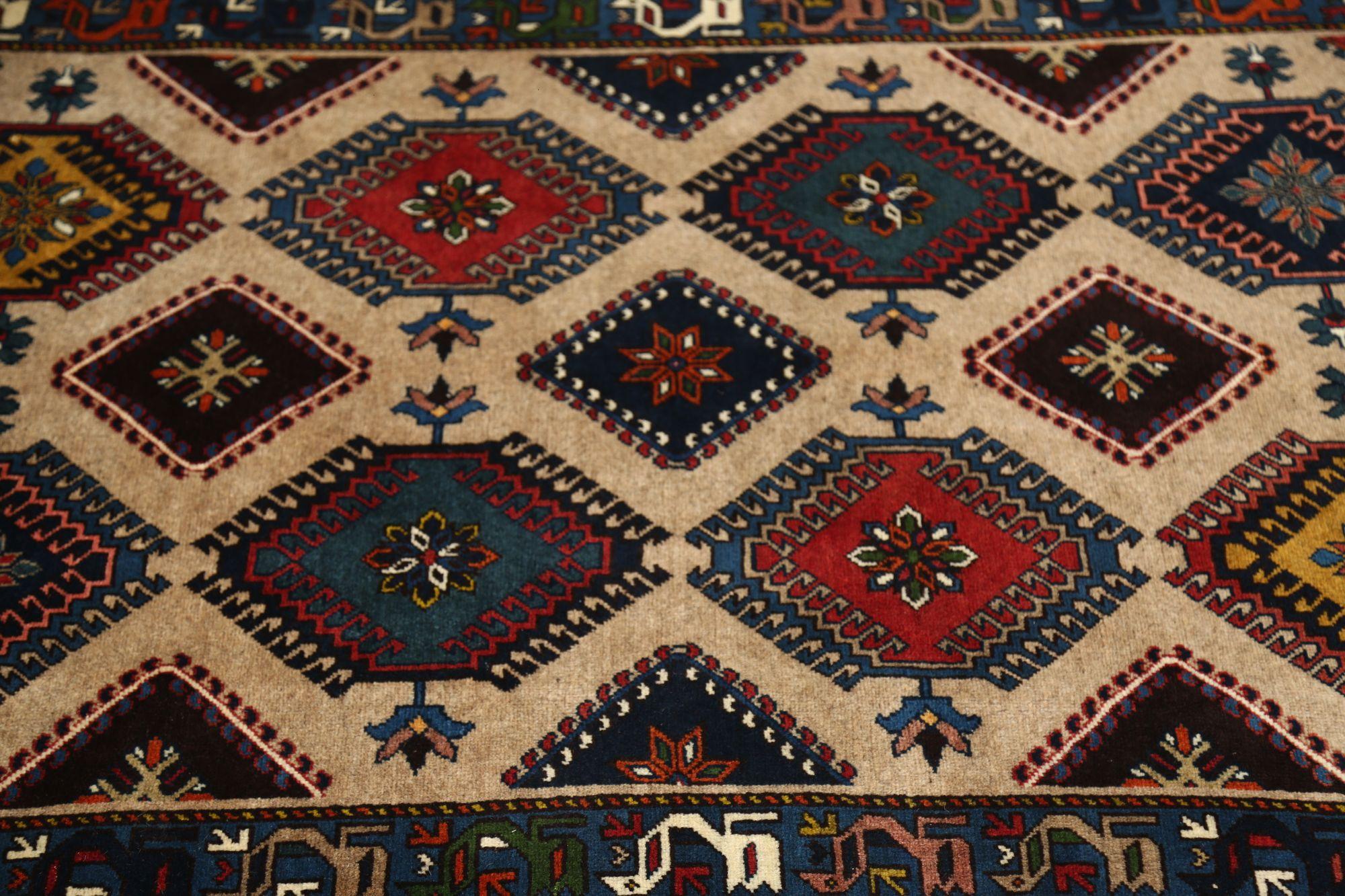 XX secolo Tappeti persiani Shiraz - Lana Marrone Taupe Design - 96974 in vendita