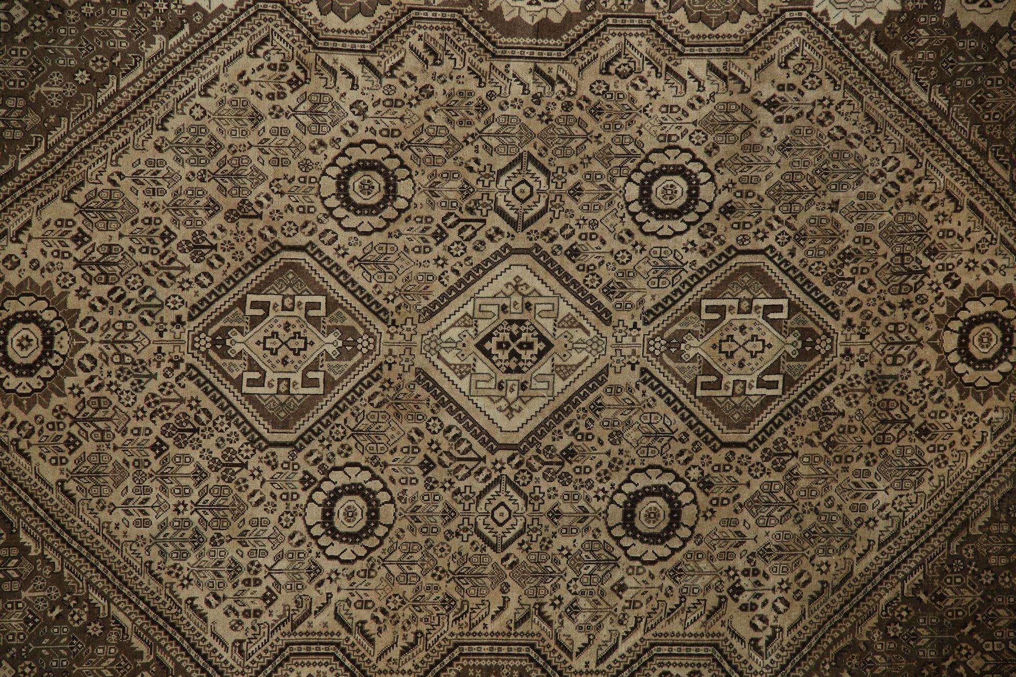 Persische Shiraz Teppiche - Wolle Brown Taupe Design - 97777 (Irakisch) im Angebot