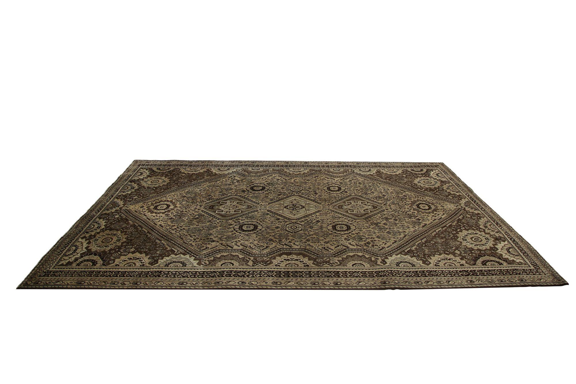 Persische Shiraz Teppiche - Wolle Brown Taupe Design - 97777 (20. Jahrhundert) im Angebot