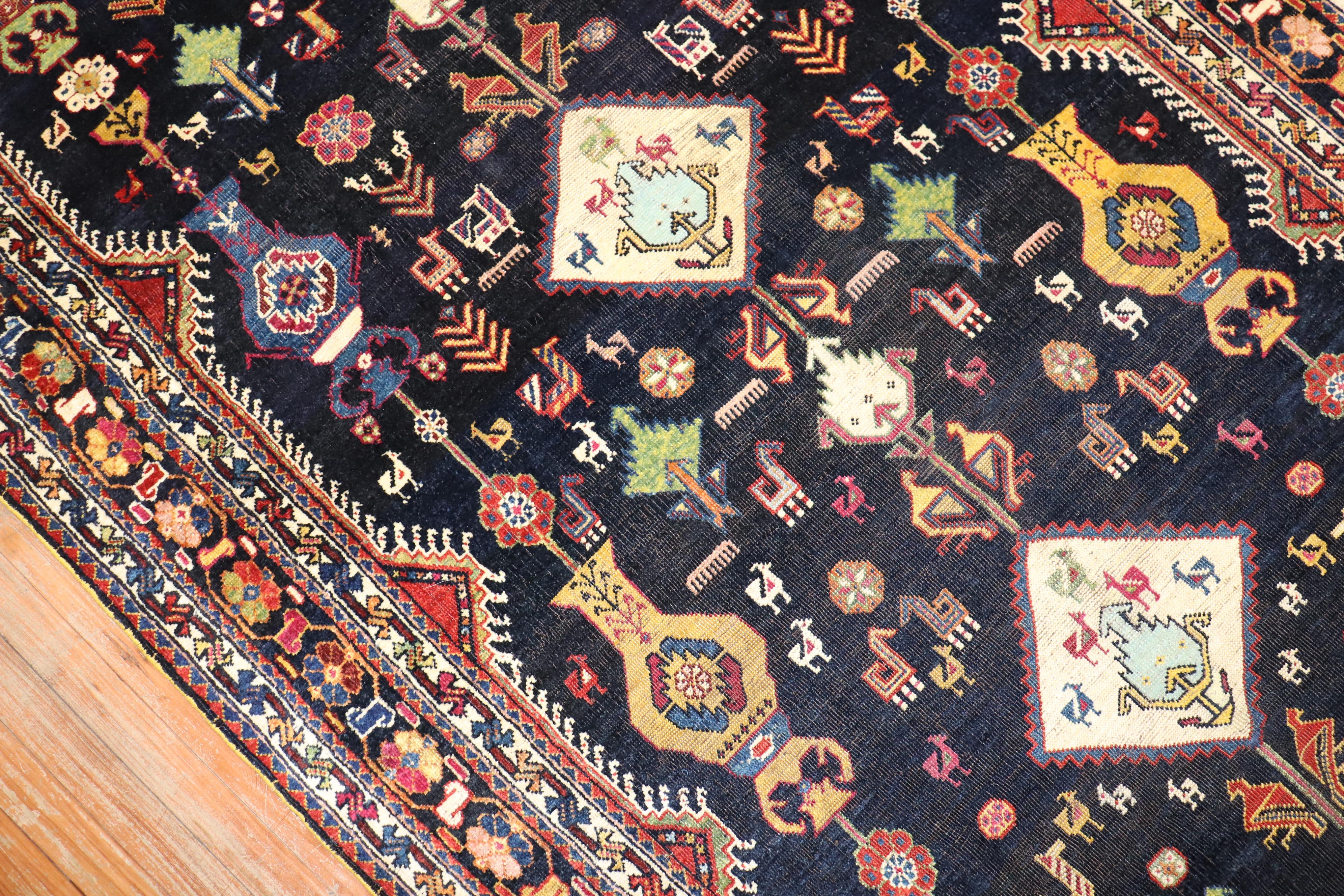  Persian Shiraz Gallery Size Rug For Sale 6
