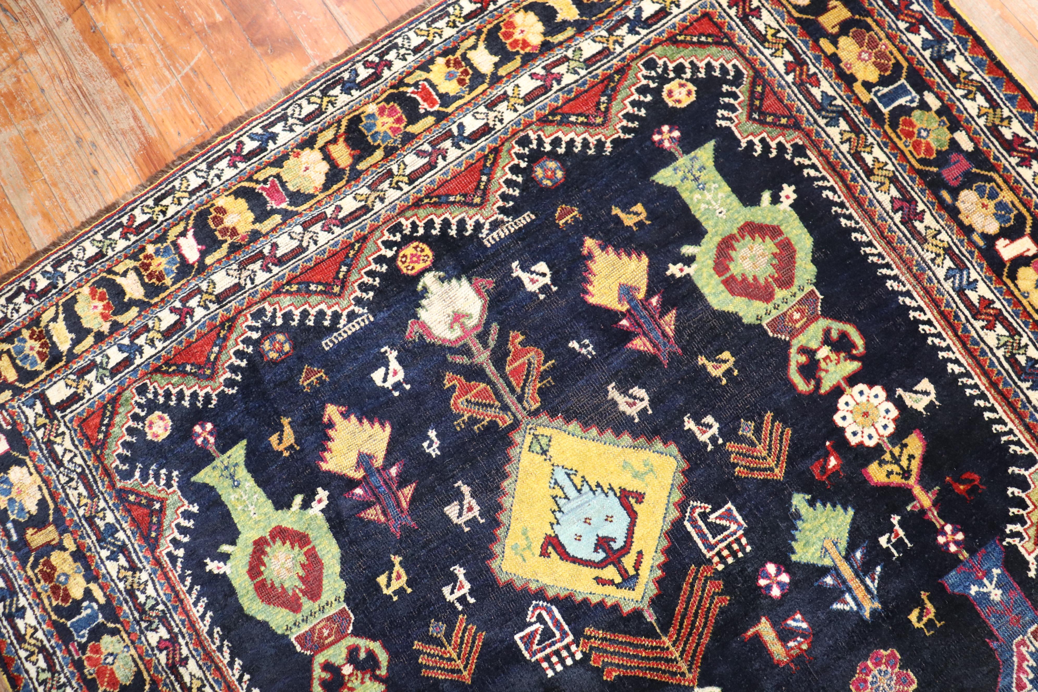 Wool  Persian Shiraz Gallery Size Rug For Sale