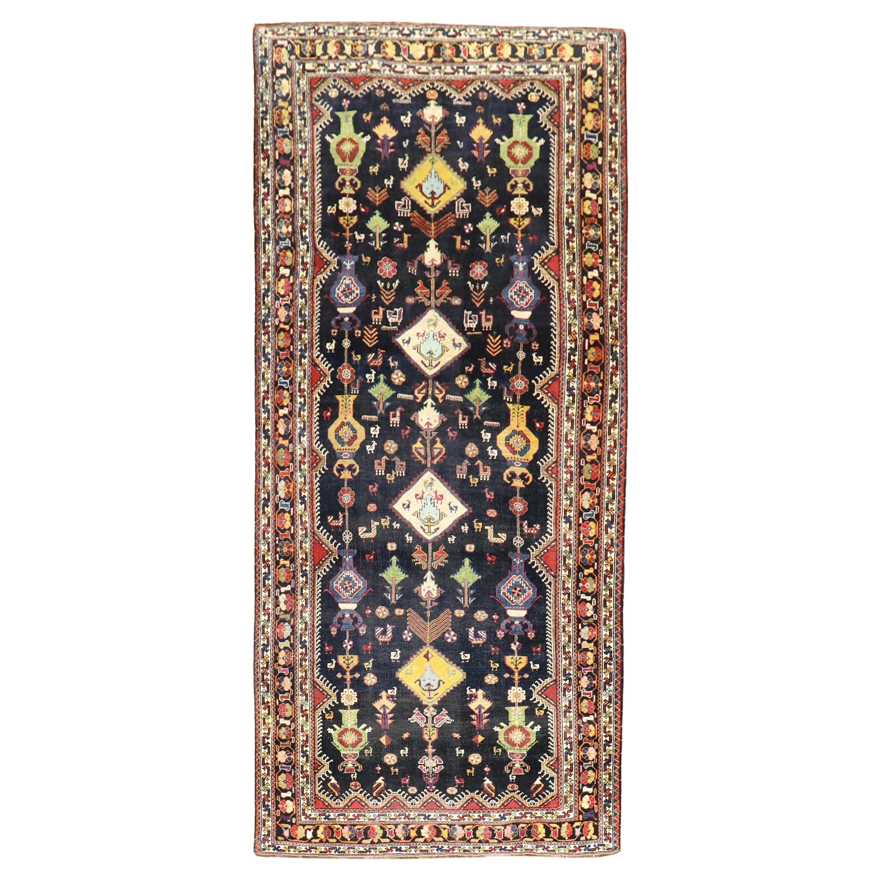  Persian Shiraz Gallery Size Rug For Sale