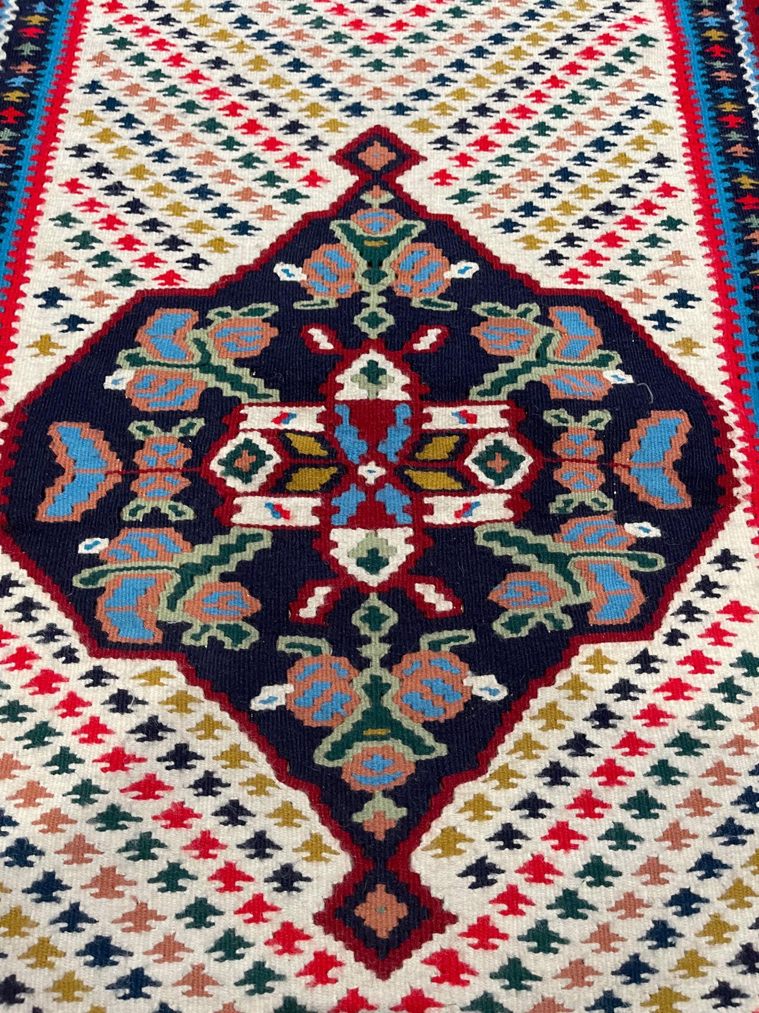 Hand-Knotted Persian Shiraz Multi Color Tribal  Kilim  For Sale